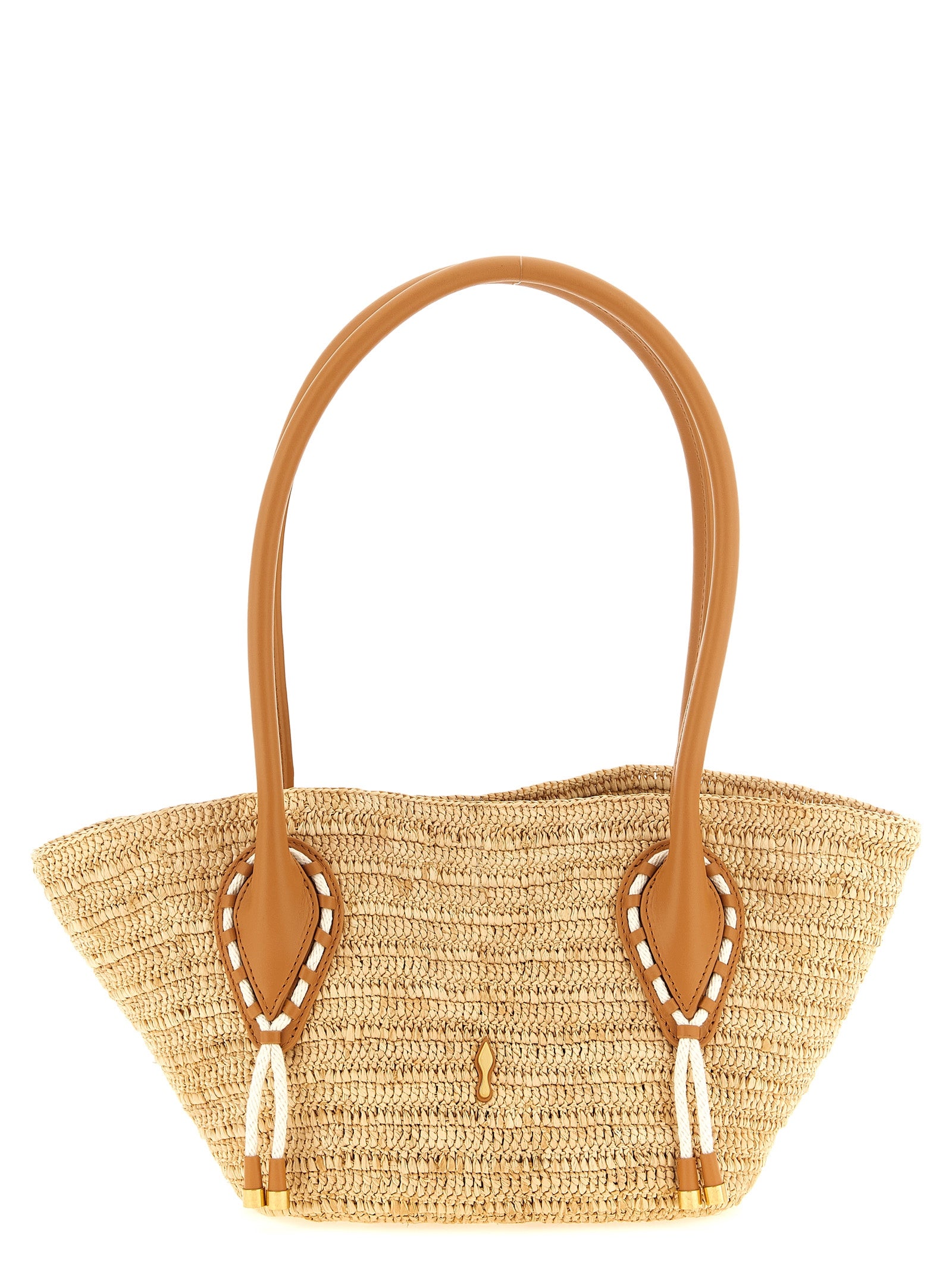 Christian Louboutin Beige Raffia Tote Women's Bag