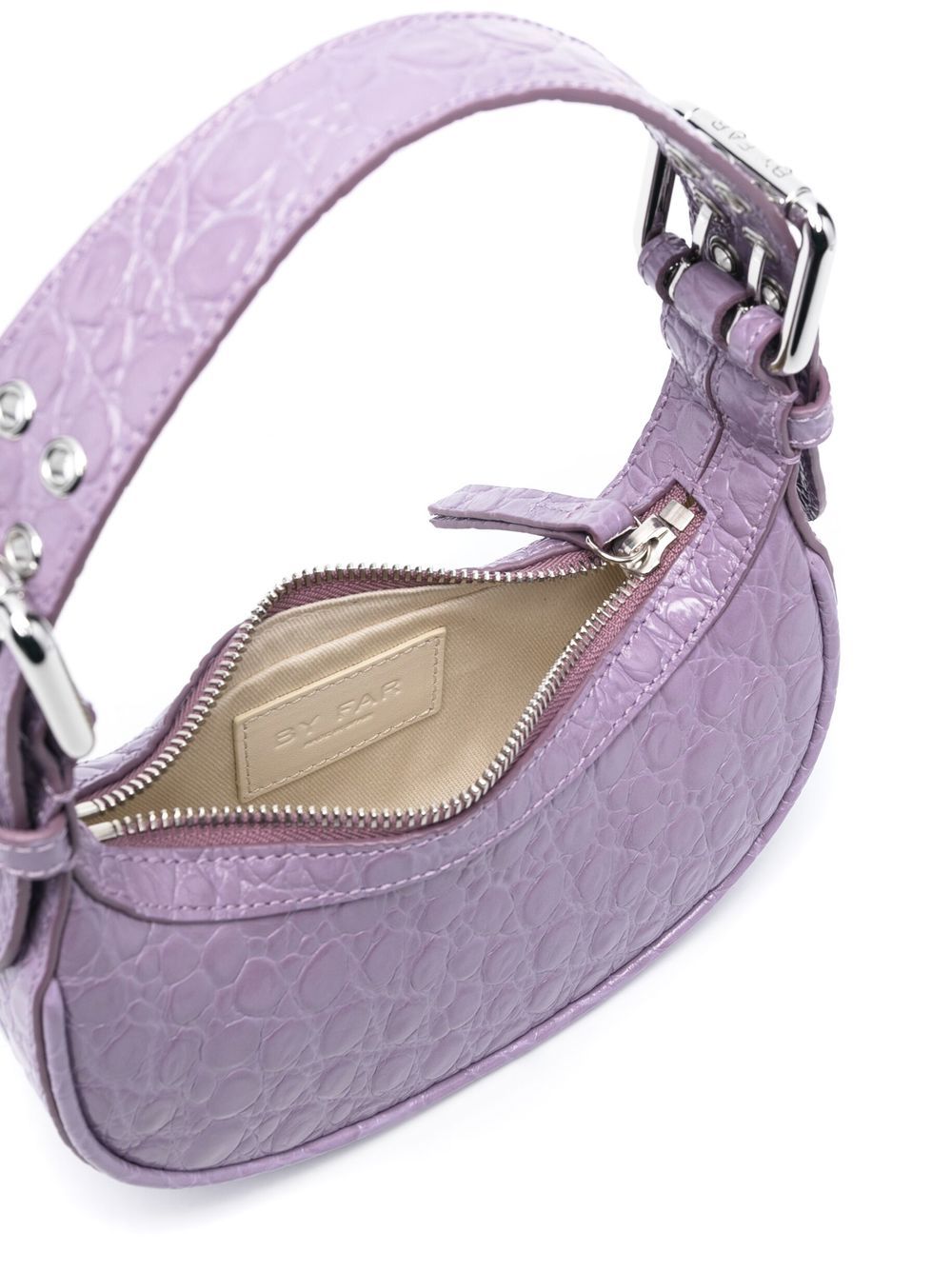 By Far Mini Soho Crocodile-Effect Shoulder Bag