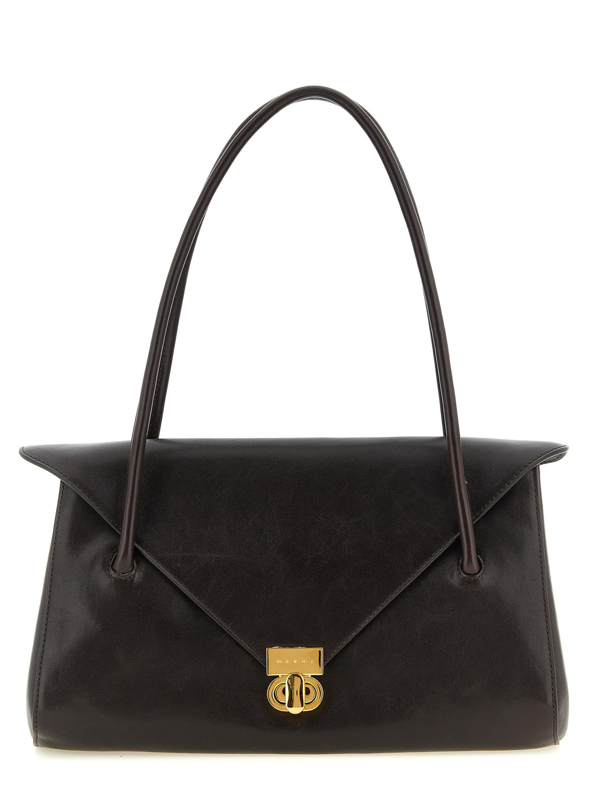 Marni Brown Calfskin Shoulder Women's Bag