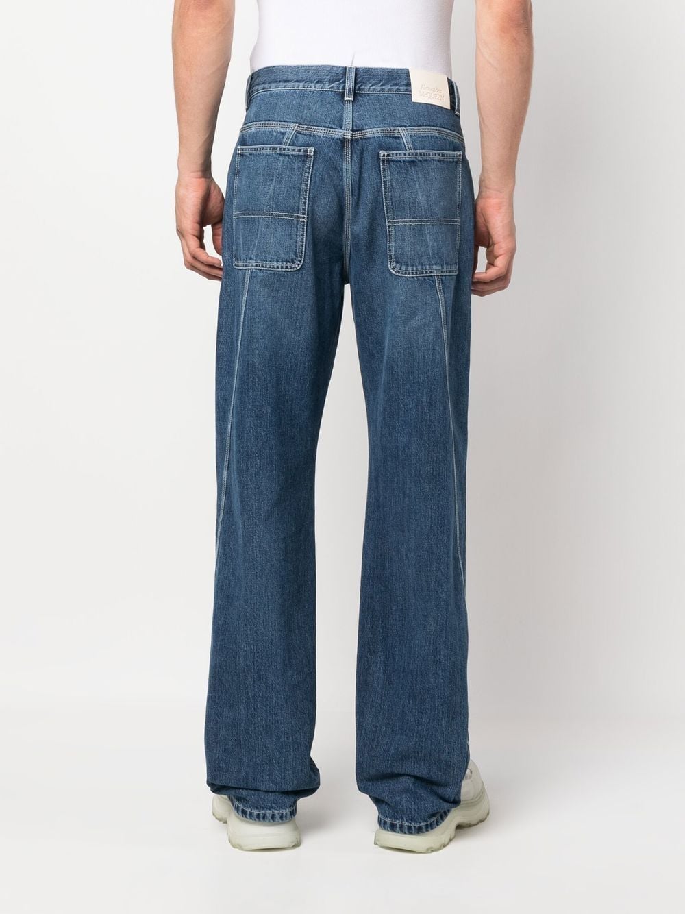Alexander Mcqueen Men's Wide-Leg Panelled Jeans