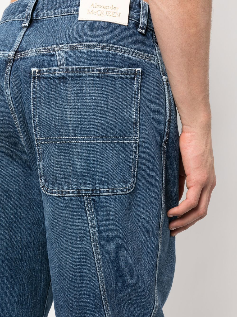 Alexander Mcqueen Men's Wide-Leg Panelled Jeans