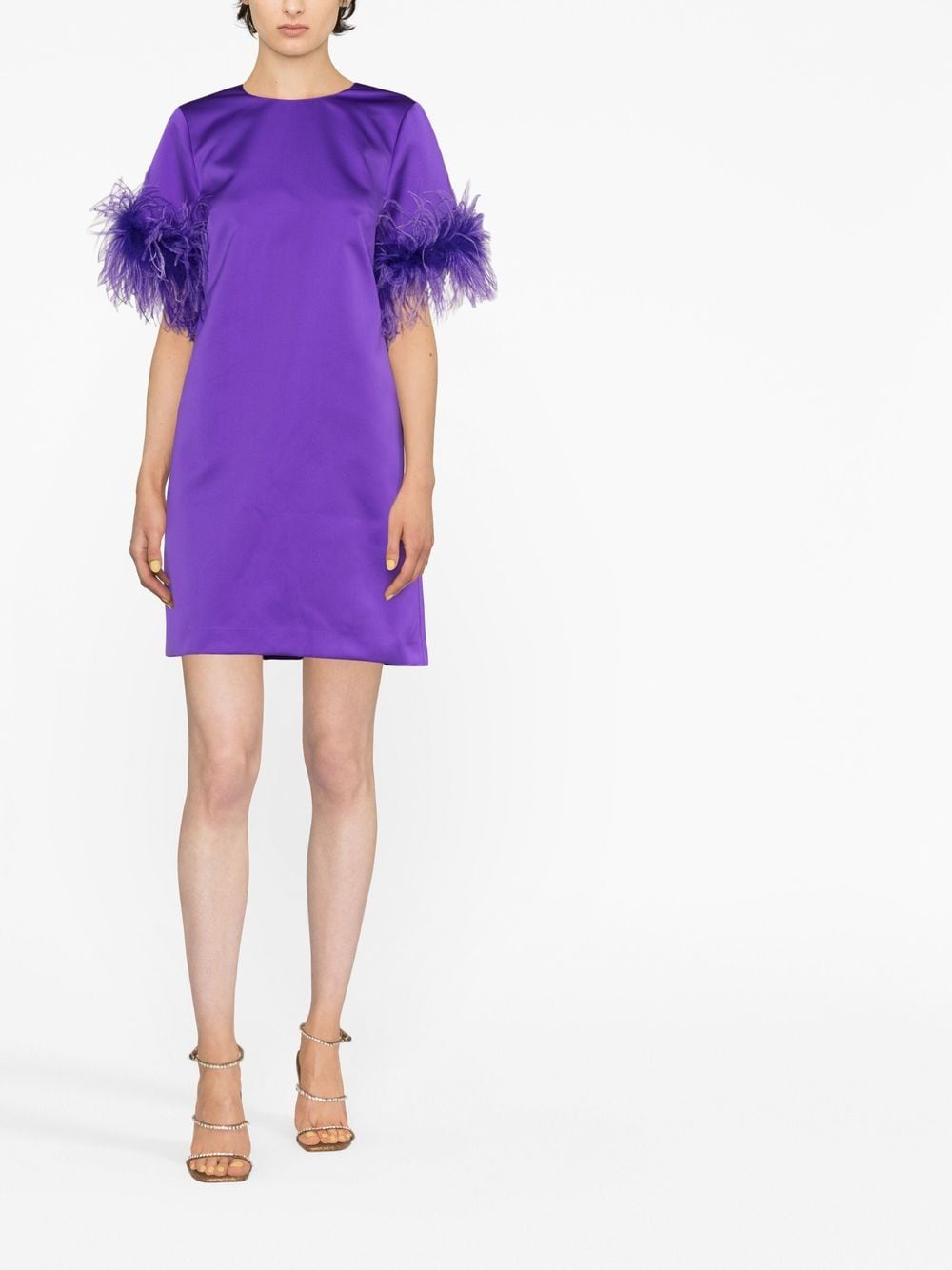 P.A.R.O.S.H. Women's Feathered Mini Dress
