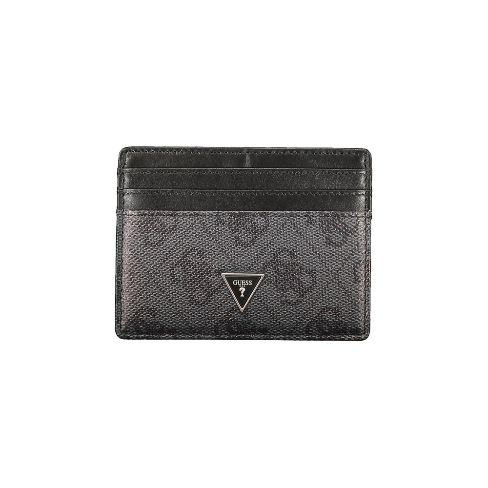 Guess Jeans Black Leather Men Men's Wallet