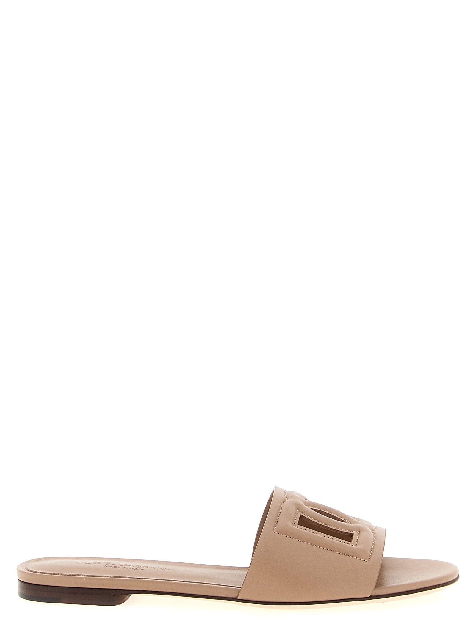 Dolce & Gabbana Beige Calfskin Women's Slides