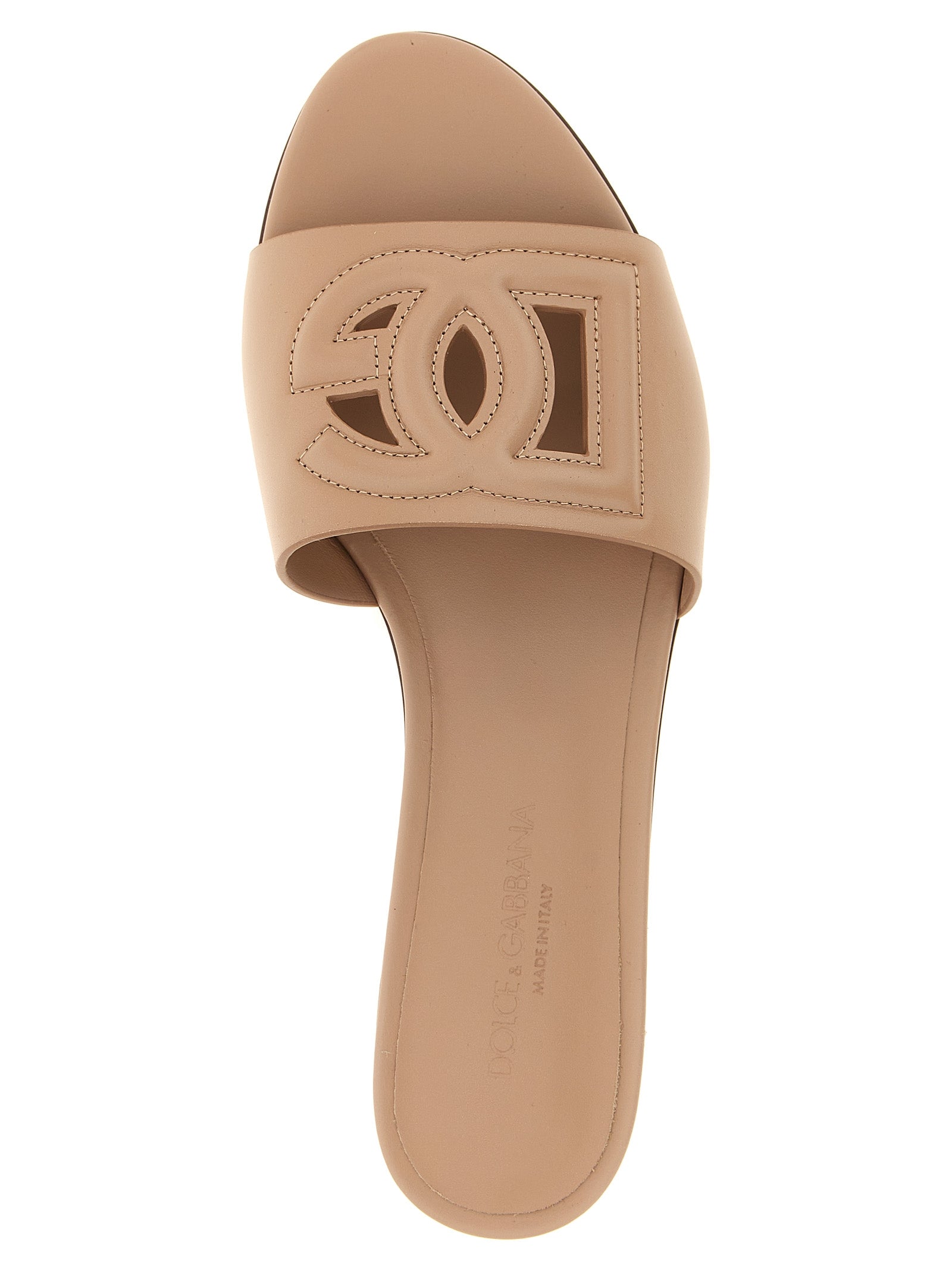 Dolce & Gabbana Beige Calfskin Women's Slides