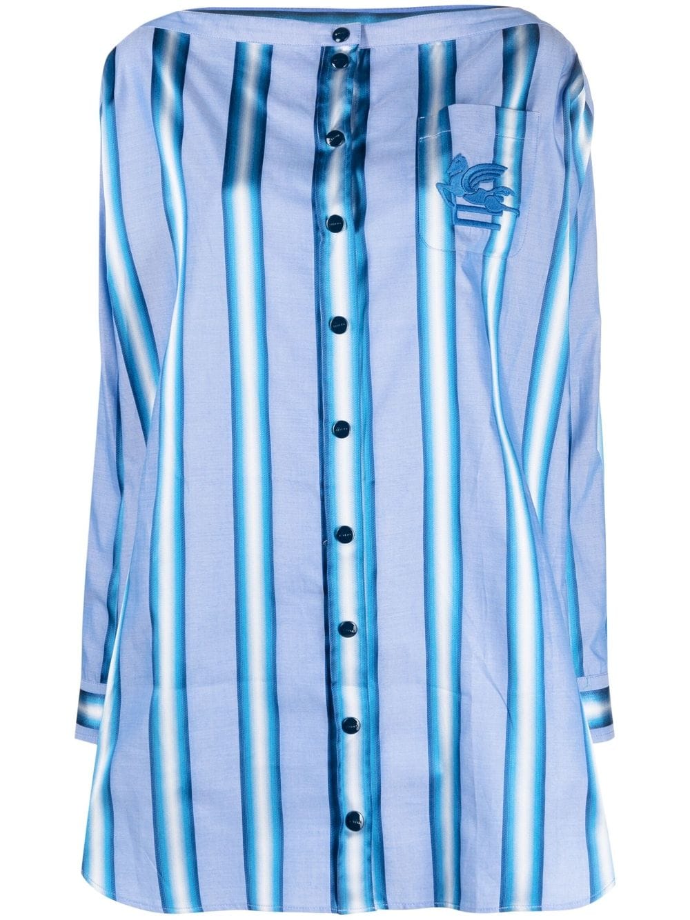 Etro Women's Vertical-Stripe Long-Sleeve Shirt Dress