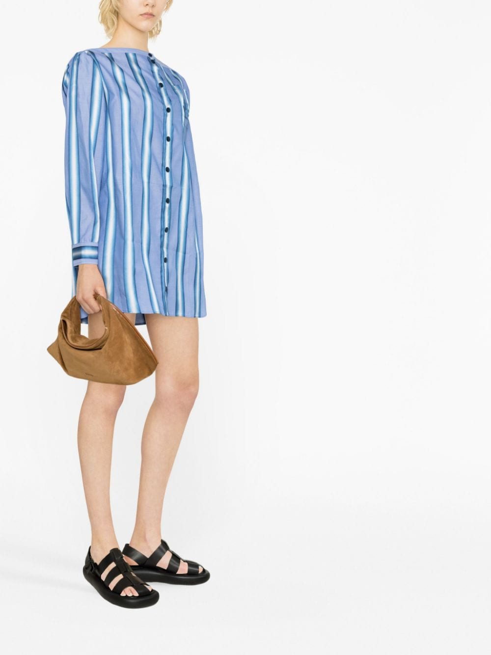 Etro Women's Vertical-Stripe Long-Sleeve Shirt Dress