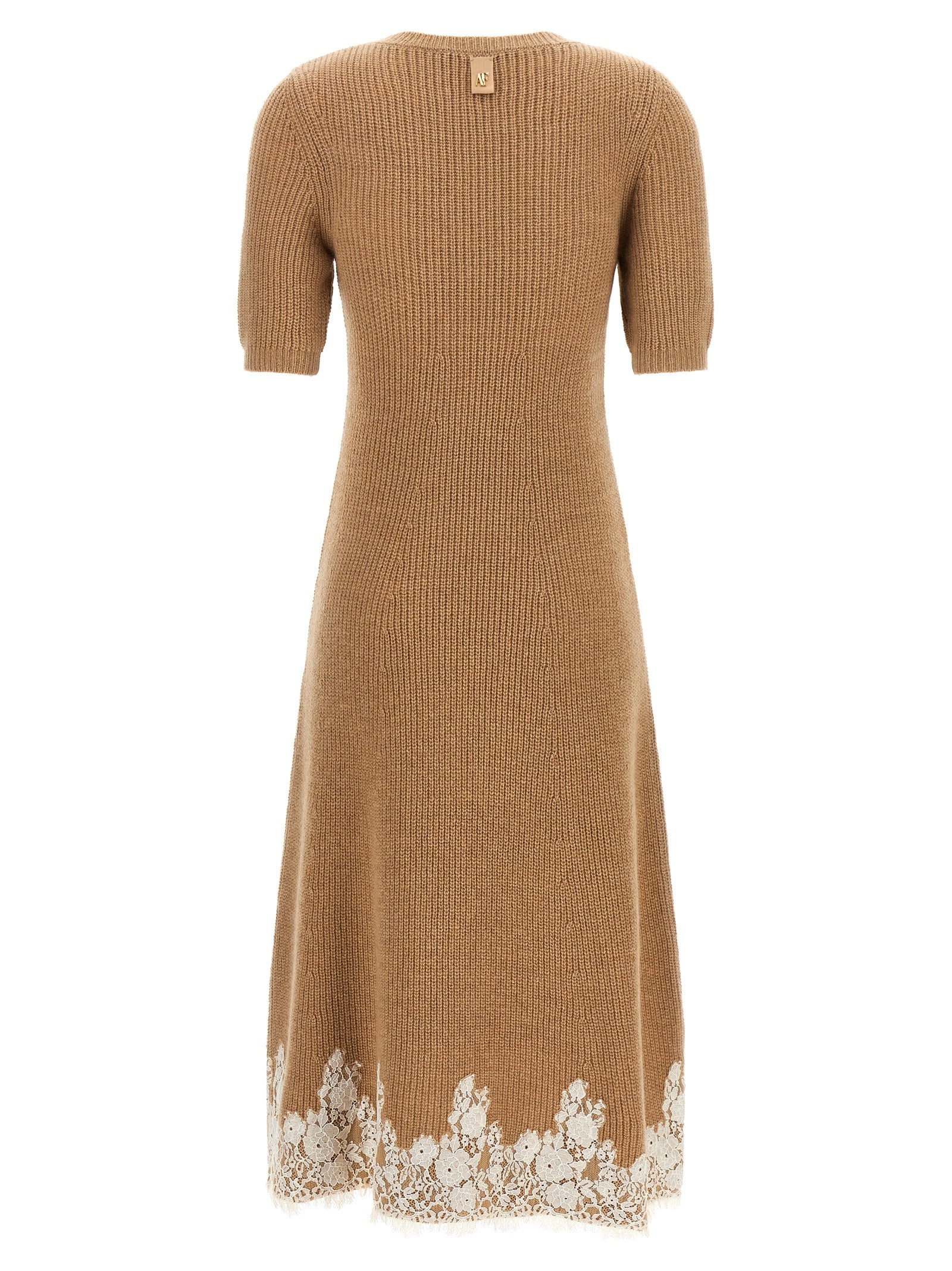 Alberta Ferretti Brown Cashmere Midi Women's Dress