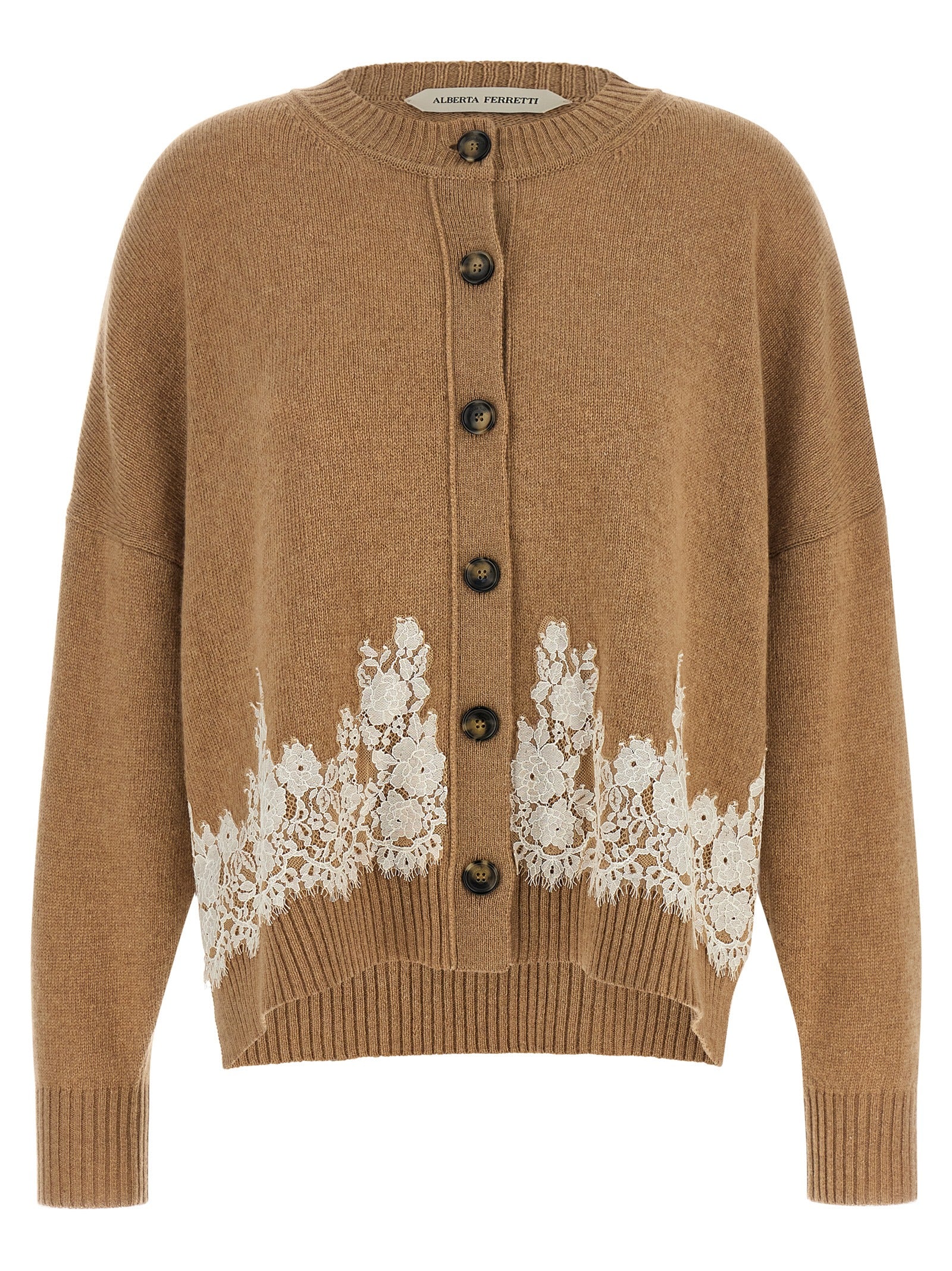 Alberta Ferretti Brown Cashmere Women's Cardigan