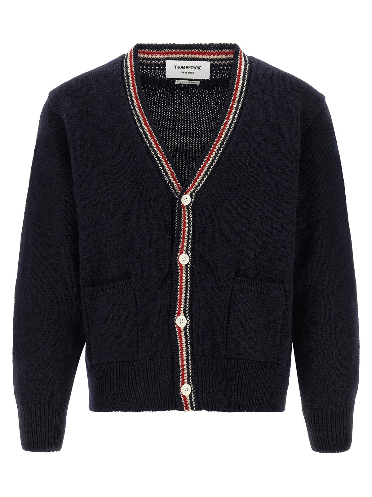 Thom Browne Blue Wool Men's Cardigan