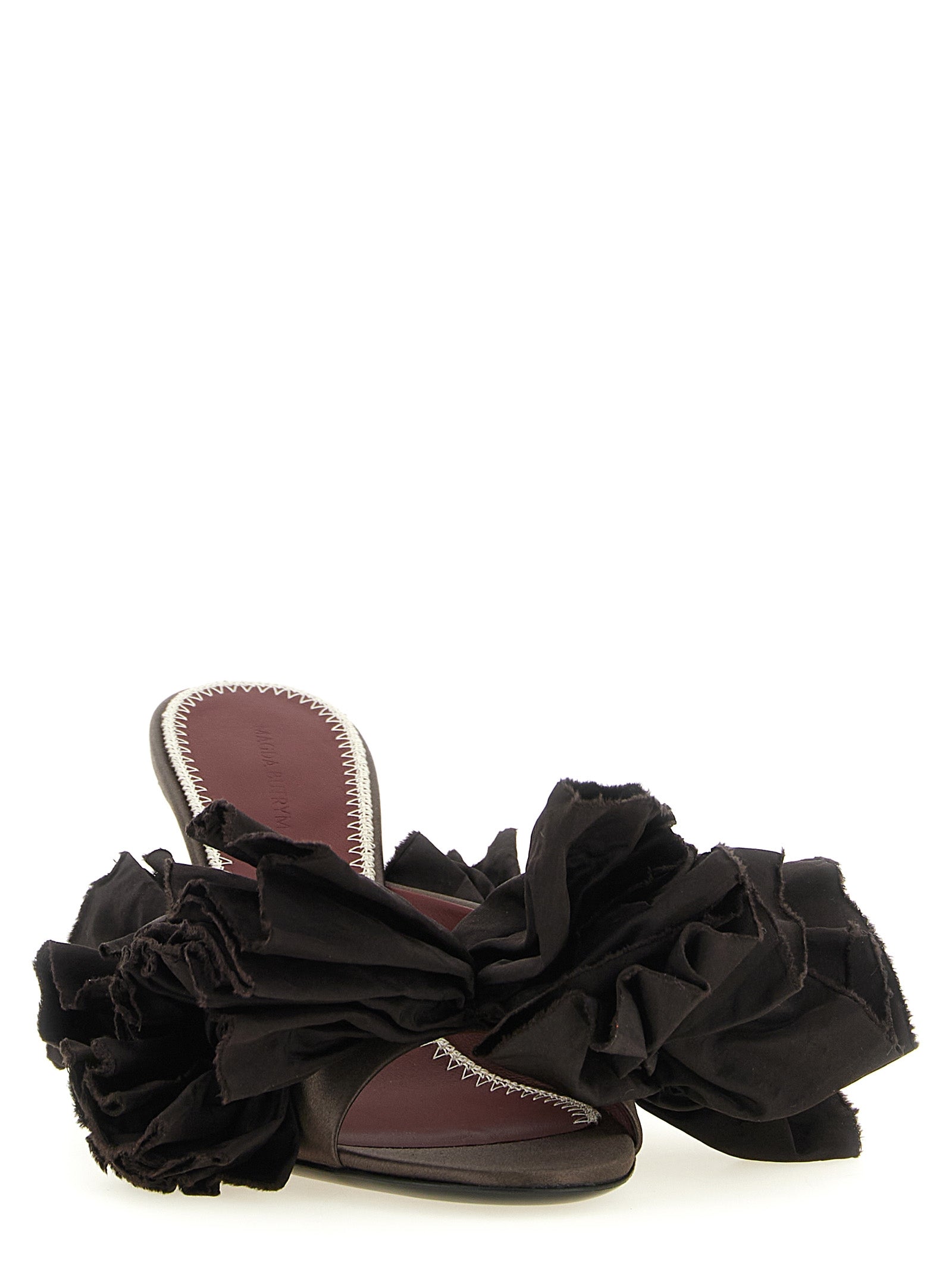 Magda Butrym Brown Viscose Stiletto Heel Women's Sandals