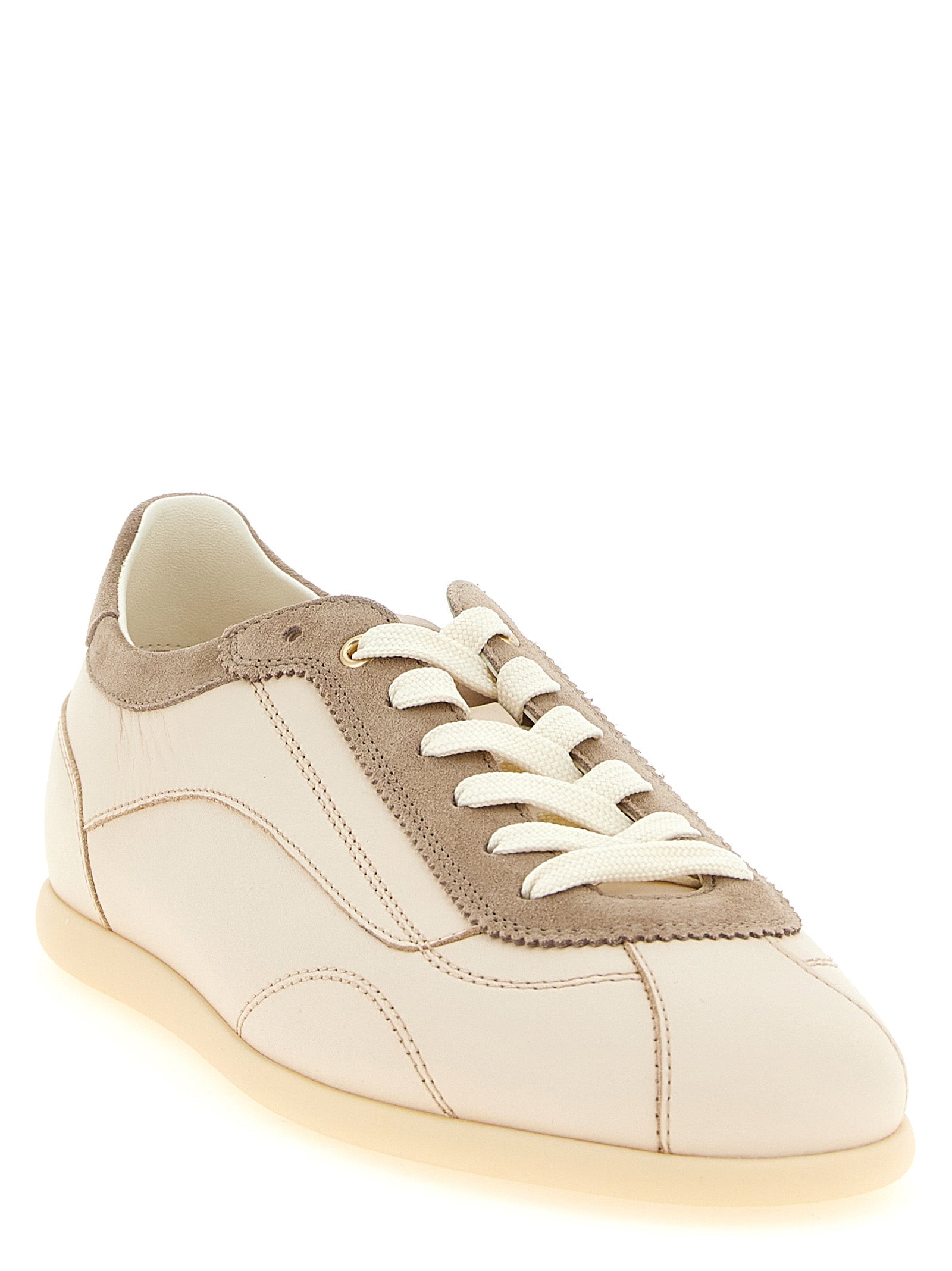 Brunello Cucinelli Beige Calfskin Low Top Men's Sneakers