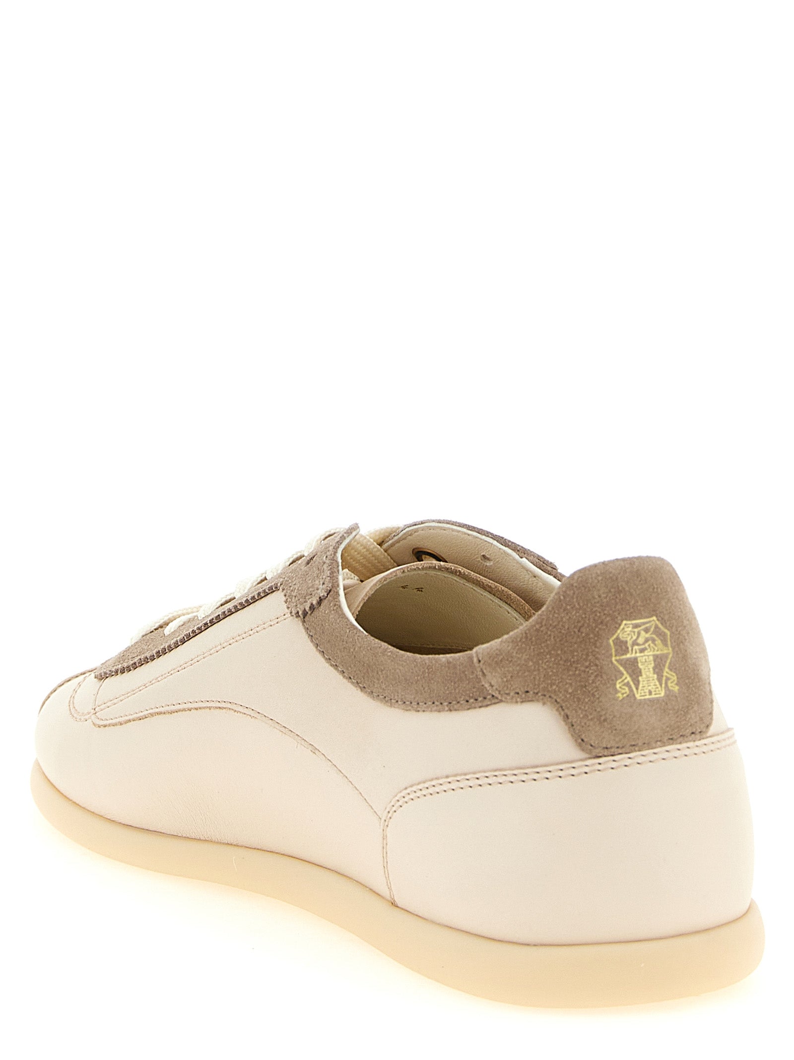 Brunello Cucinelli Beige Calfskin Low Top Men's Sneakers