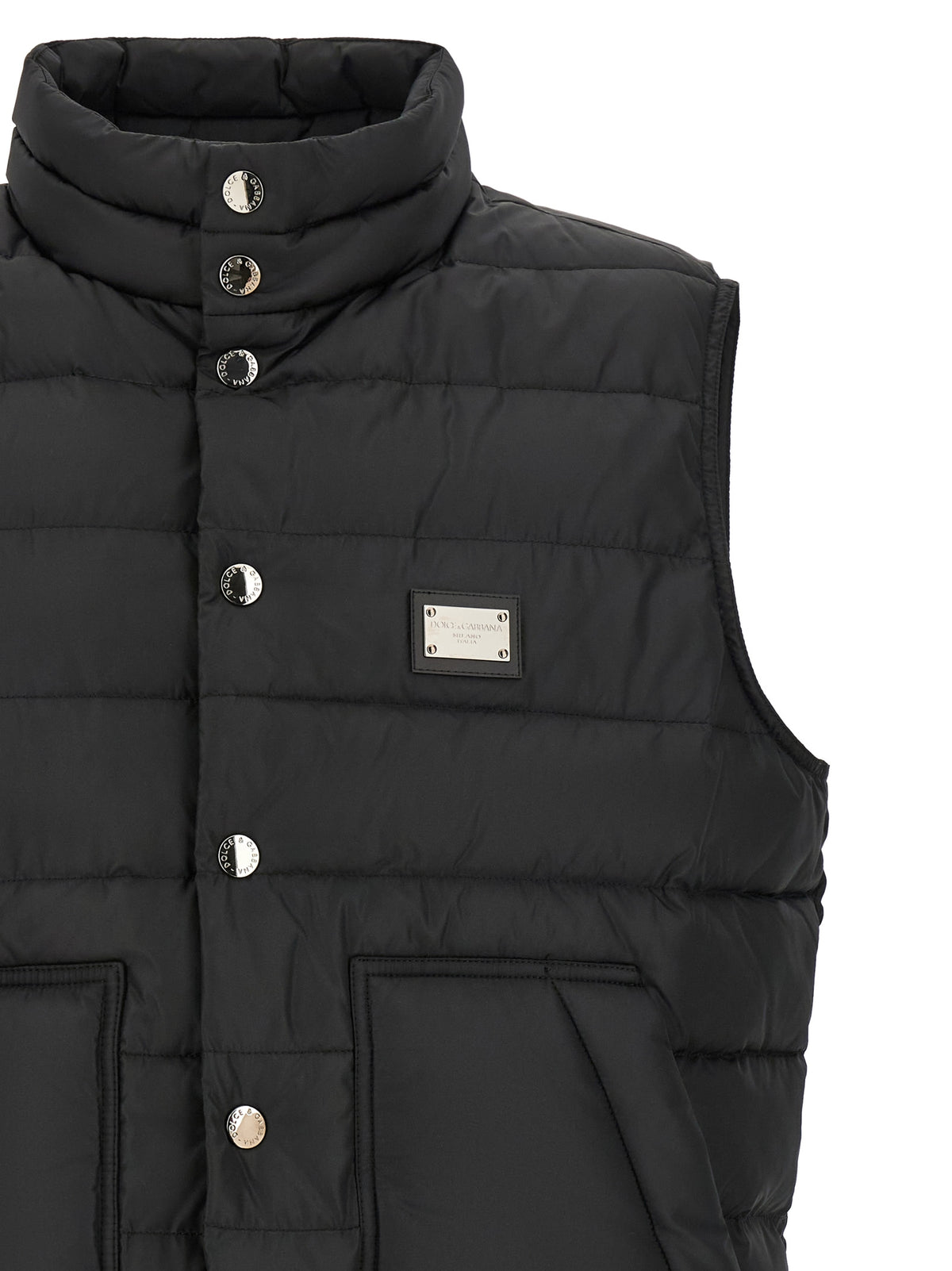 Dolce & Gabbana Black Polyester Sleeveless Men's Jacket
