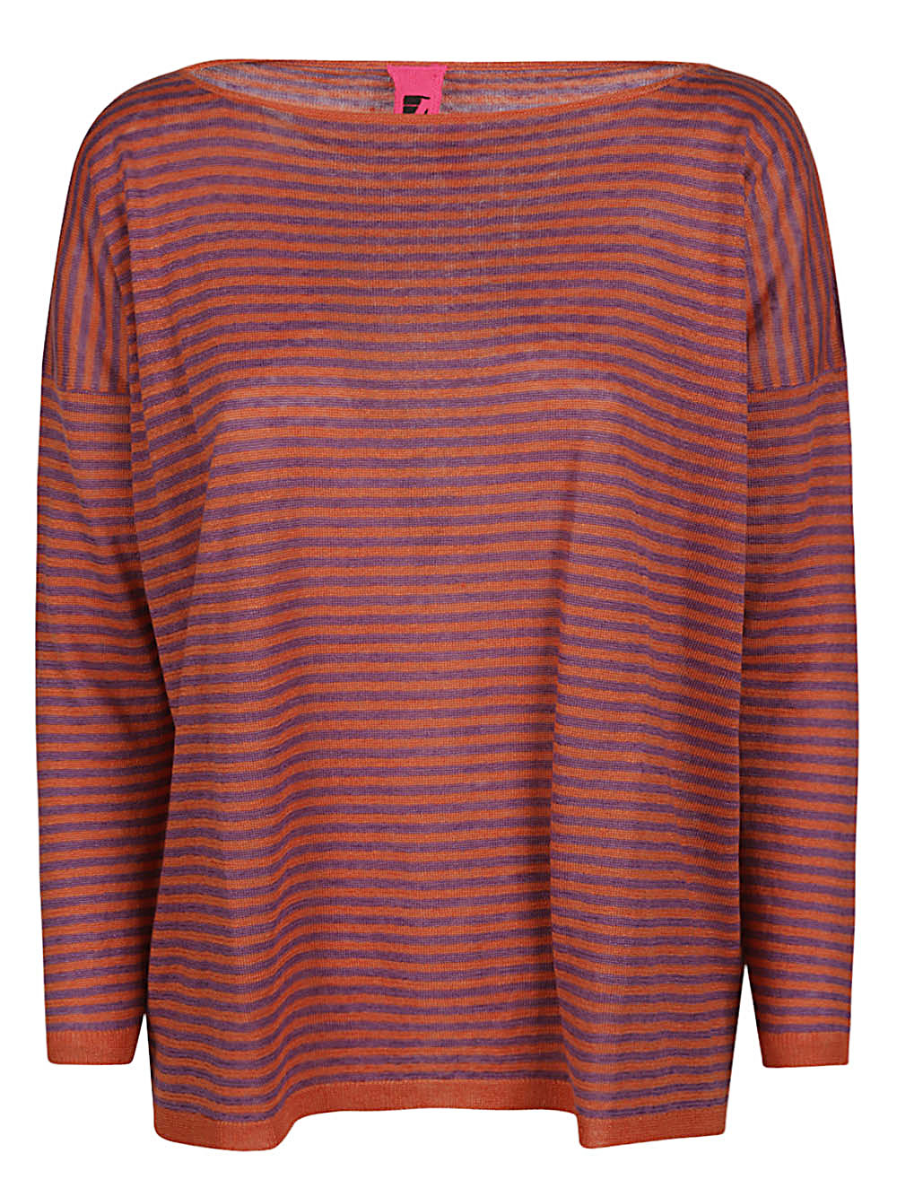 Alessandro Aste Women's Boat Neck Striped Linen Sweater