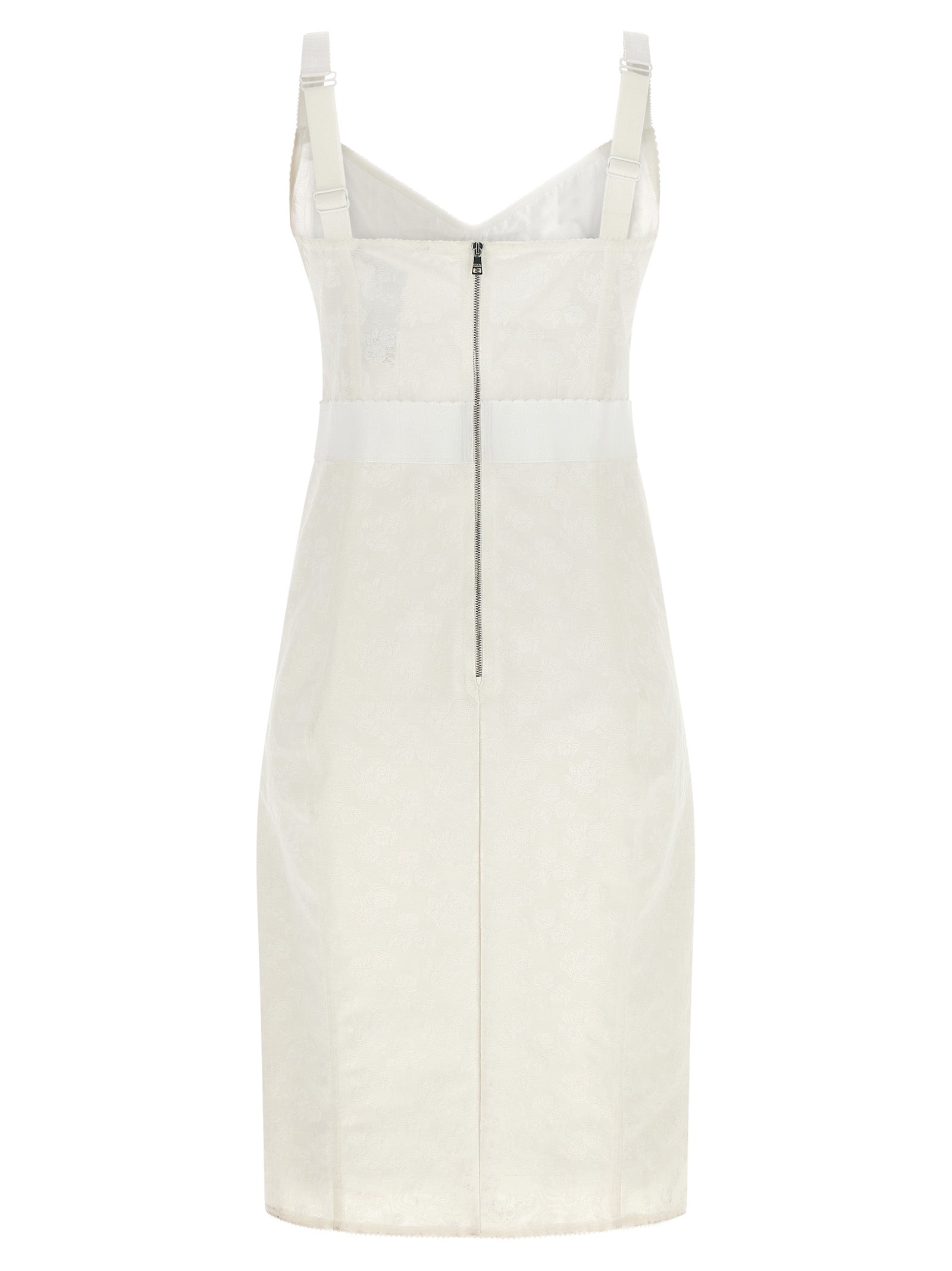 Dolce & Gabbana White Polyamide Midi Women's Dress