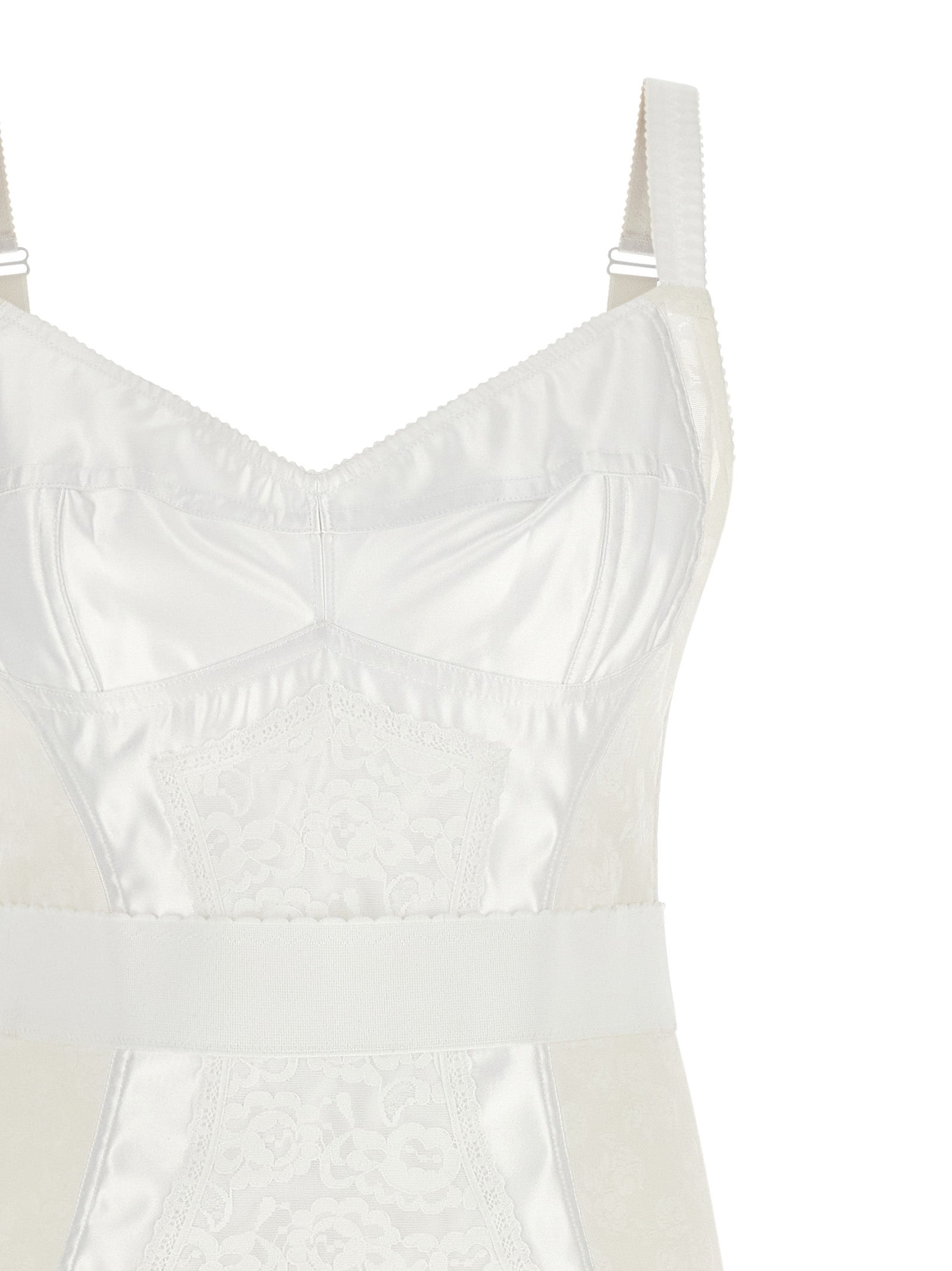 Dolce & Gabbana White Polyamide Midi Women's Dress