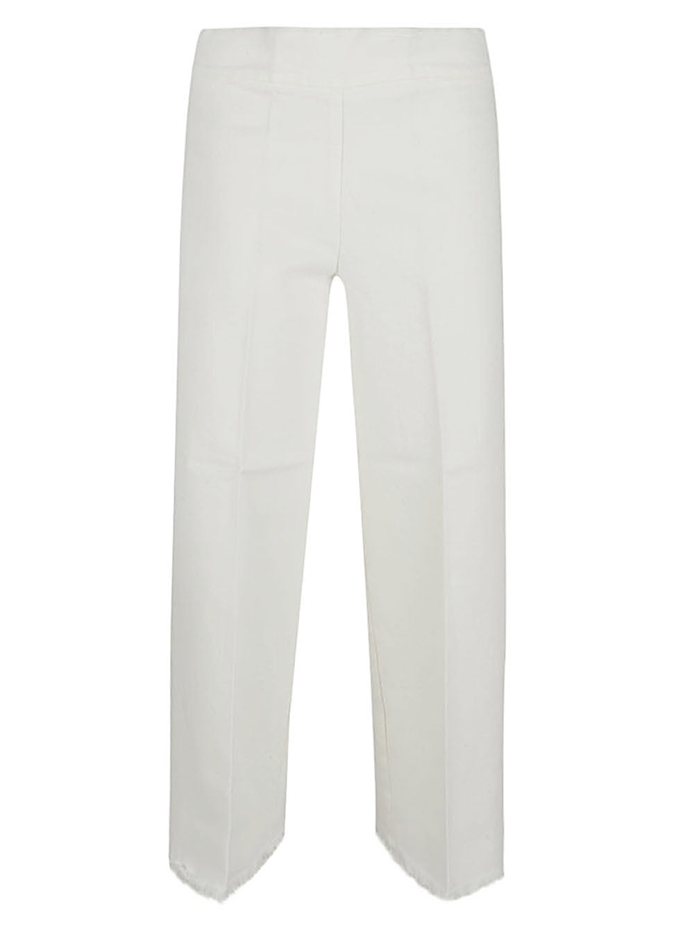 Avenue Montaigne Women's Cropped Frayed Denim Trousers