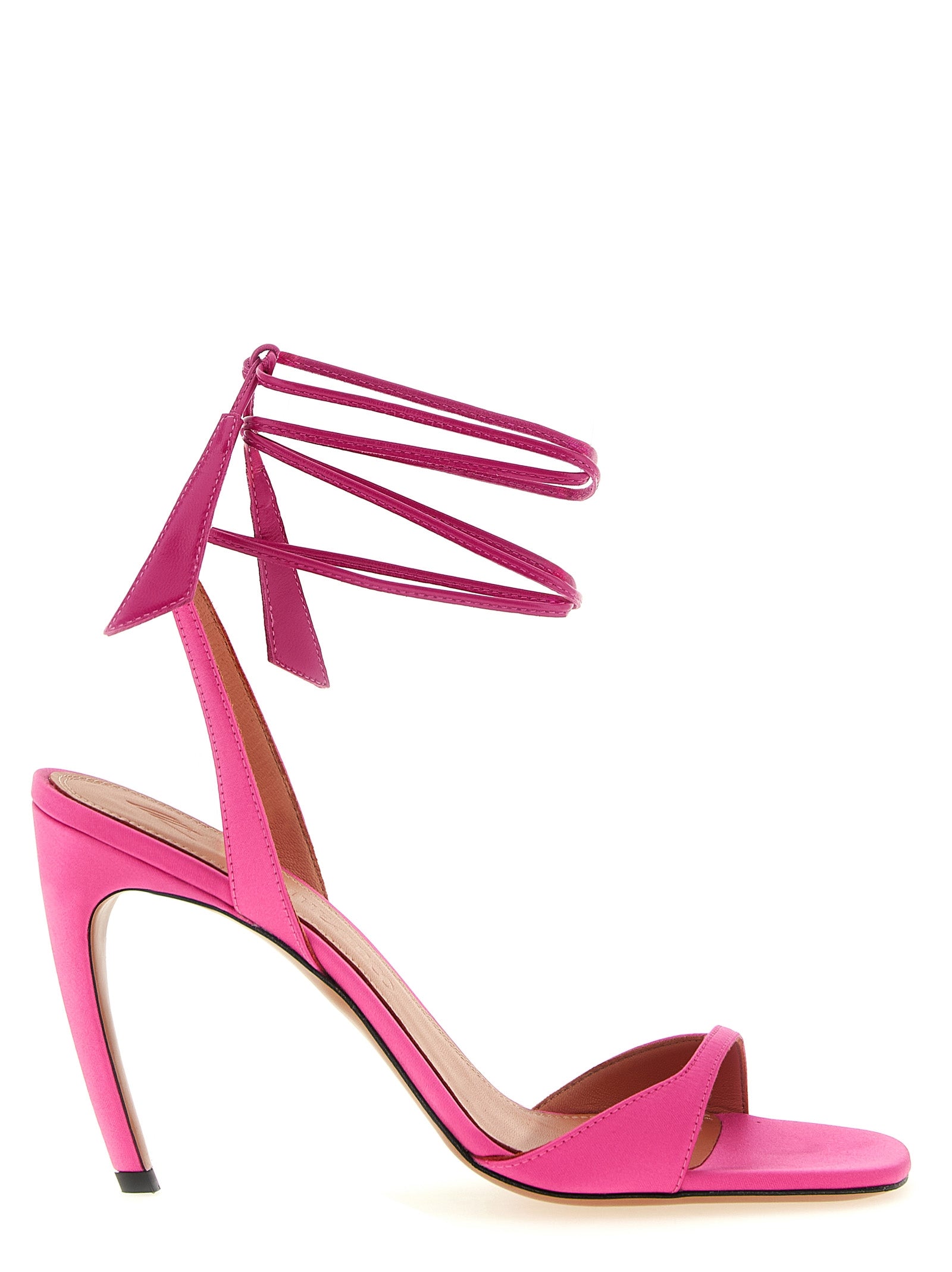 The Attico Fuchsia Leather Stiletto Heel Women's Sandals