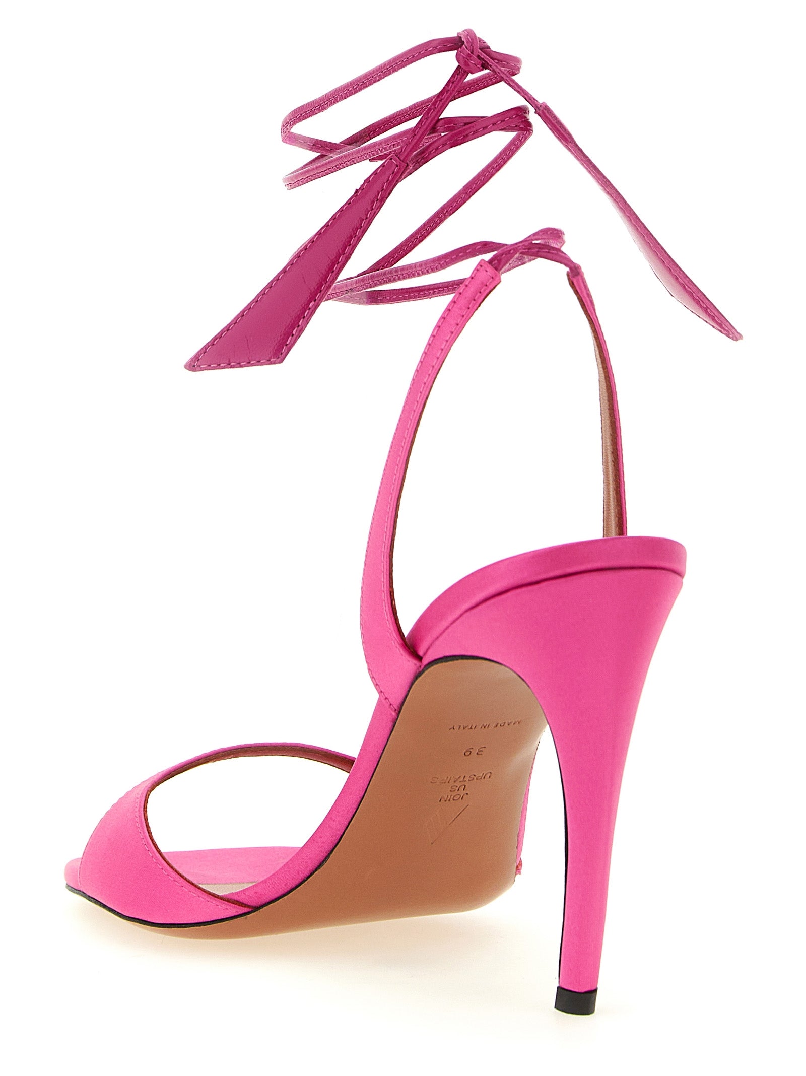 The Attico Fuchsia Leather Stiletto Heel Women's Sandals
