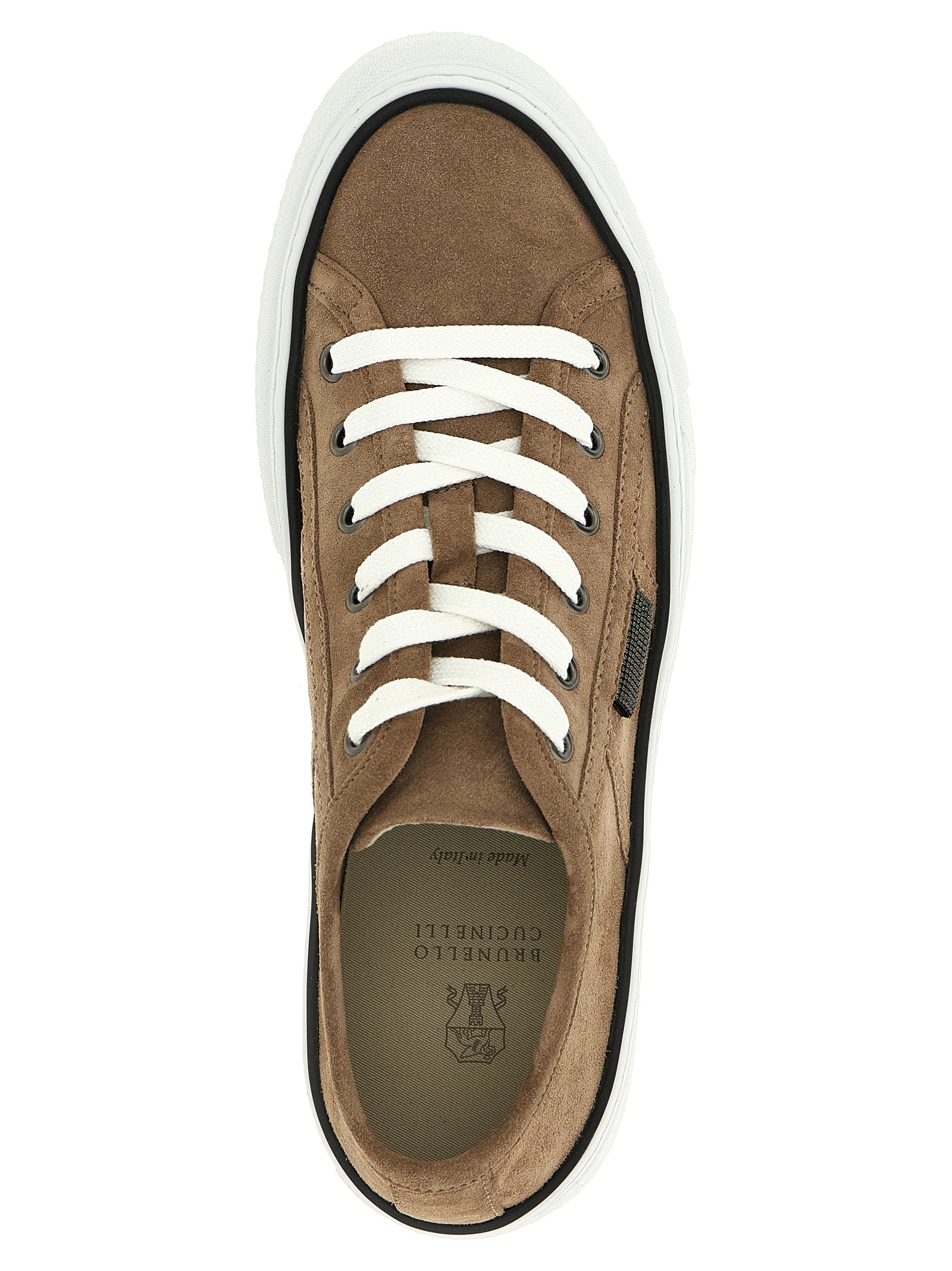 Brunello Cucinelli Brown Leather Low Top Women's Sneakers