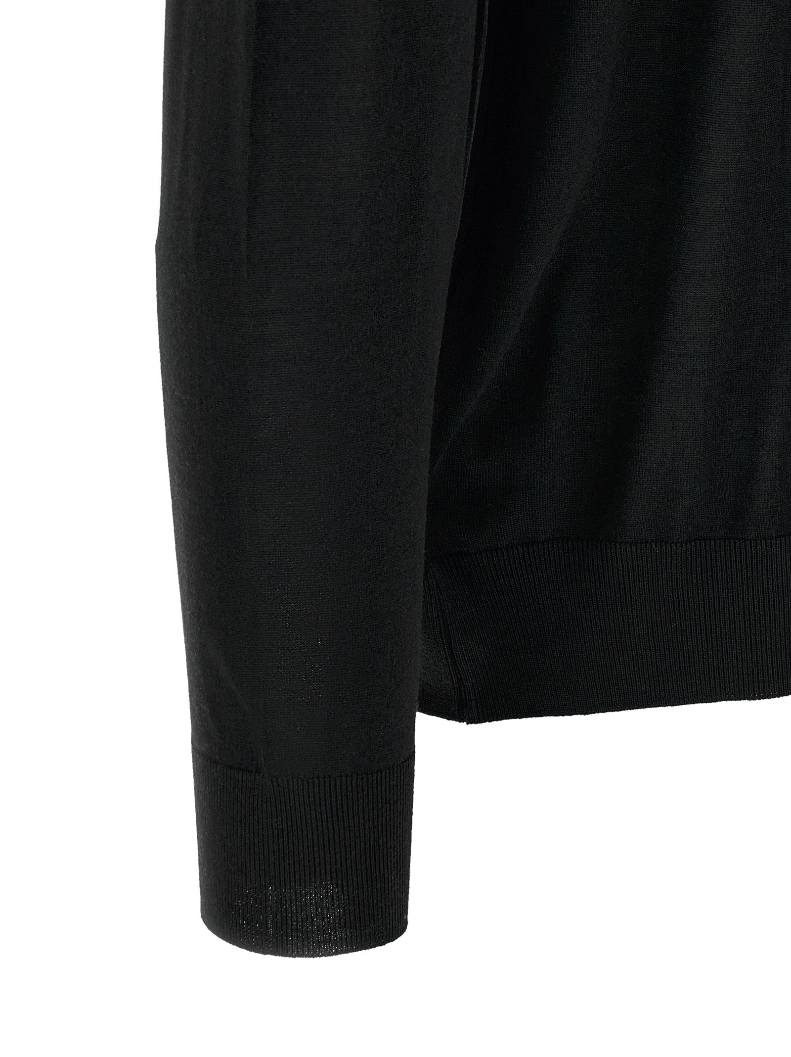 Kiton Black Wool Polo Men's Shirt