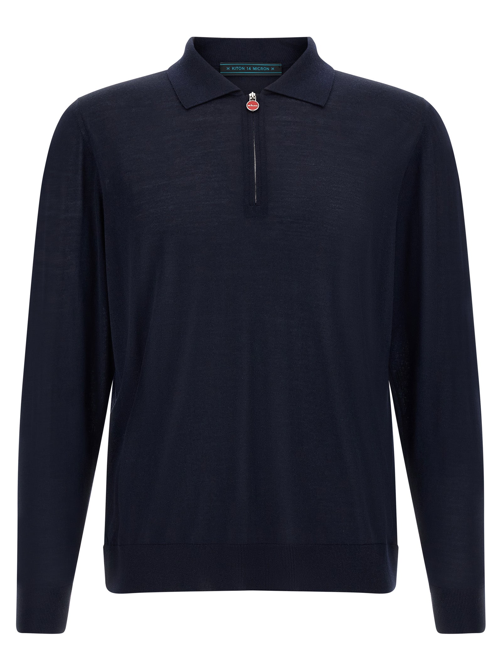 Kiton Blue Wool Polo Men's Shirt