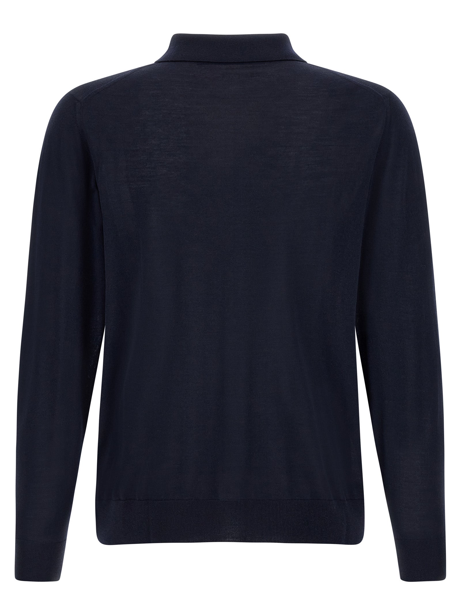Kiton Blue Wool Polo Men's Shirt