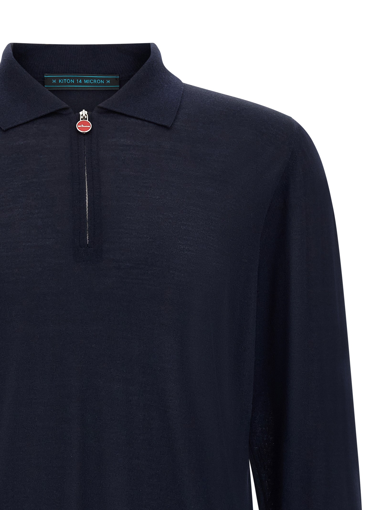 Kiton Blue Wool Polo Men's Shirt