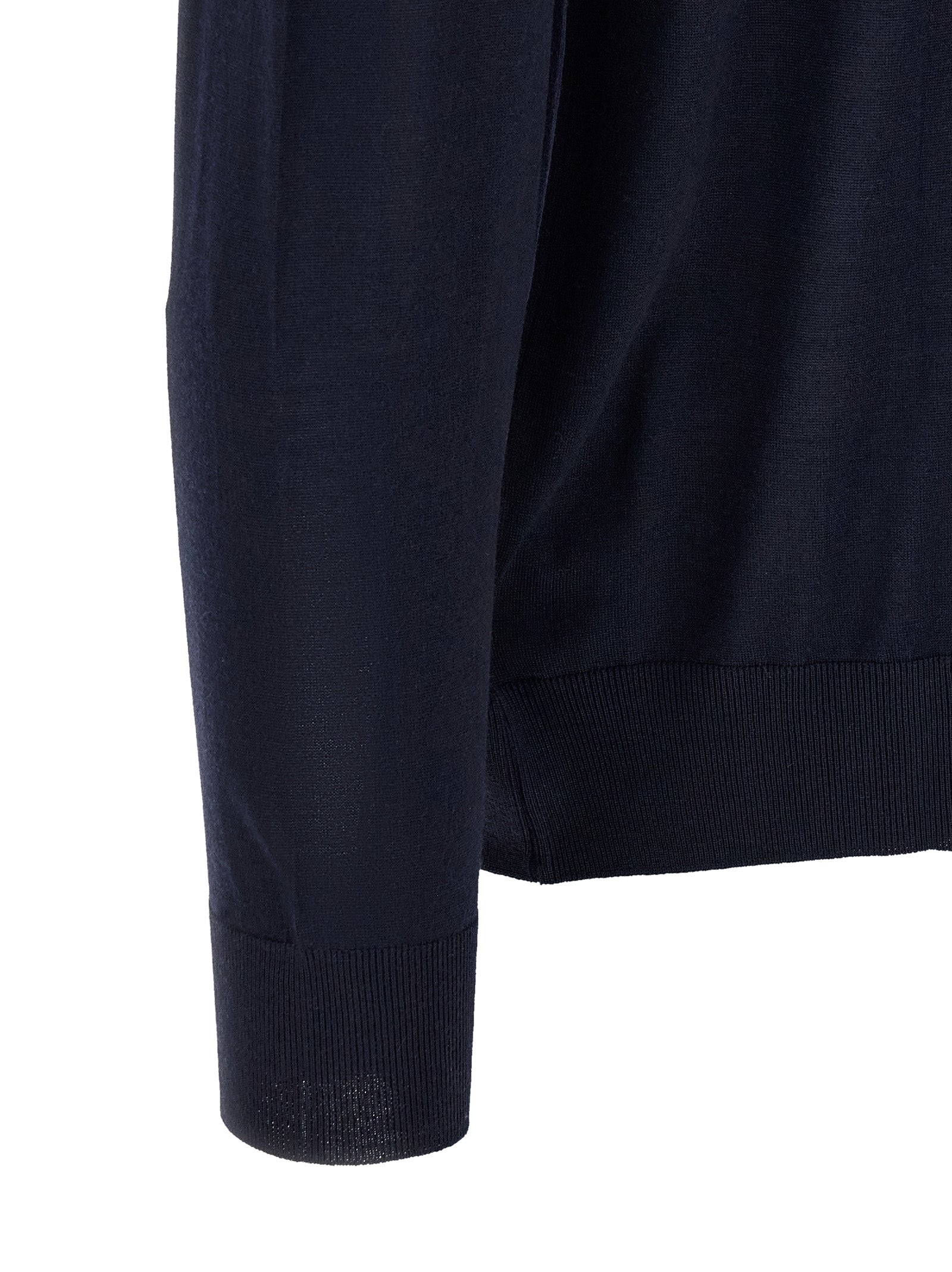 Kiton Blue Wool Polo Men's Shirt