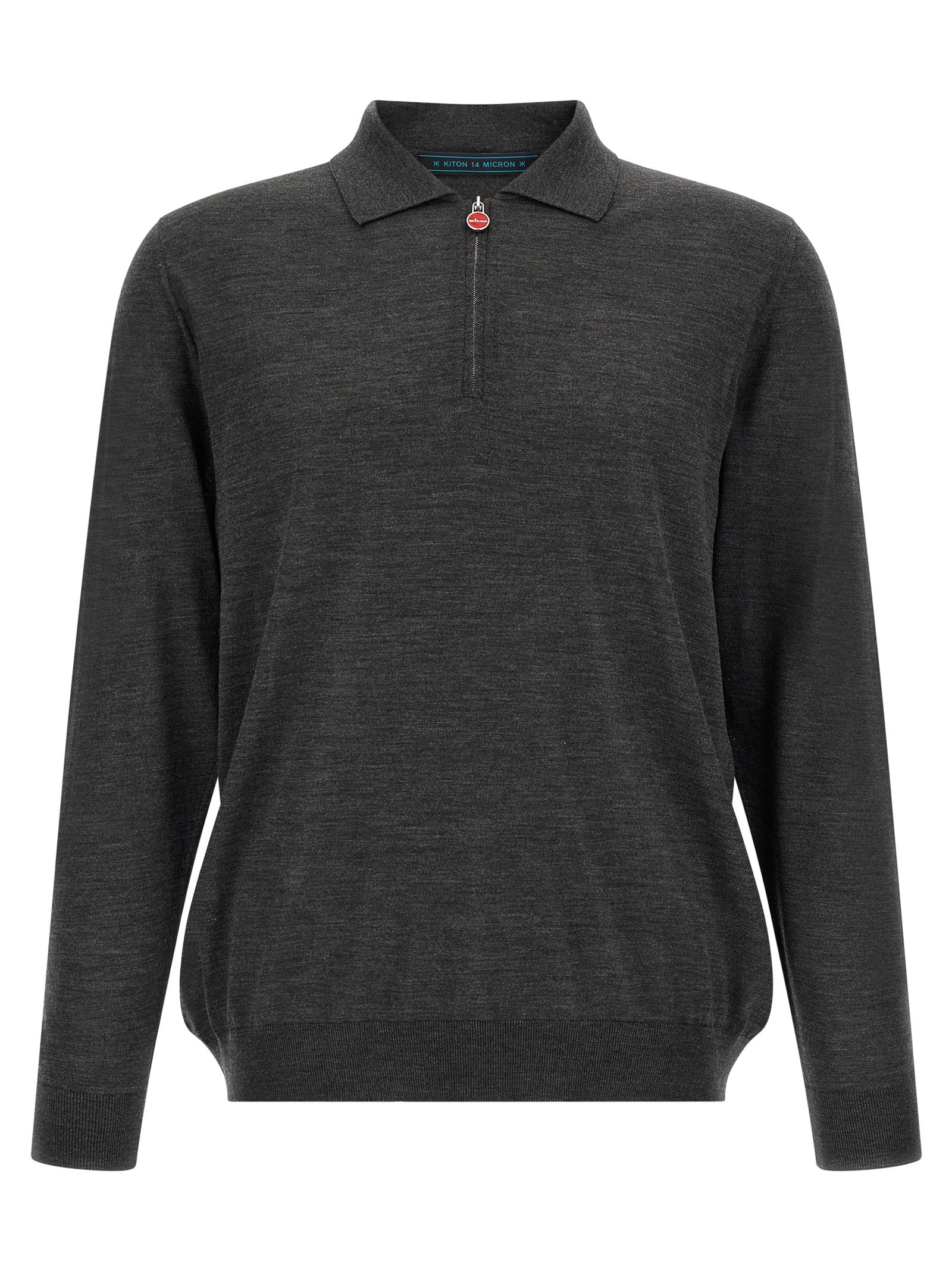 Kiton Gray Wool Polo Men's Shirt