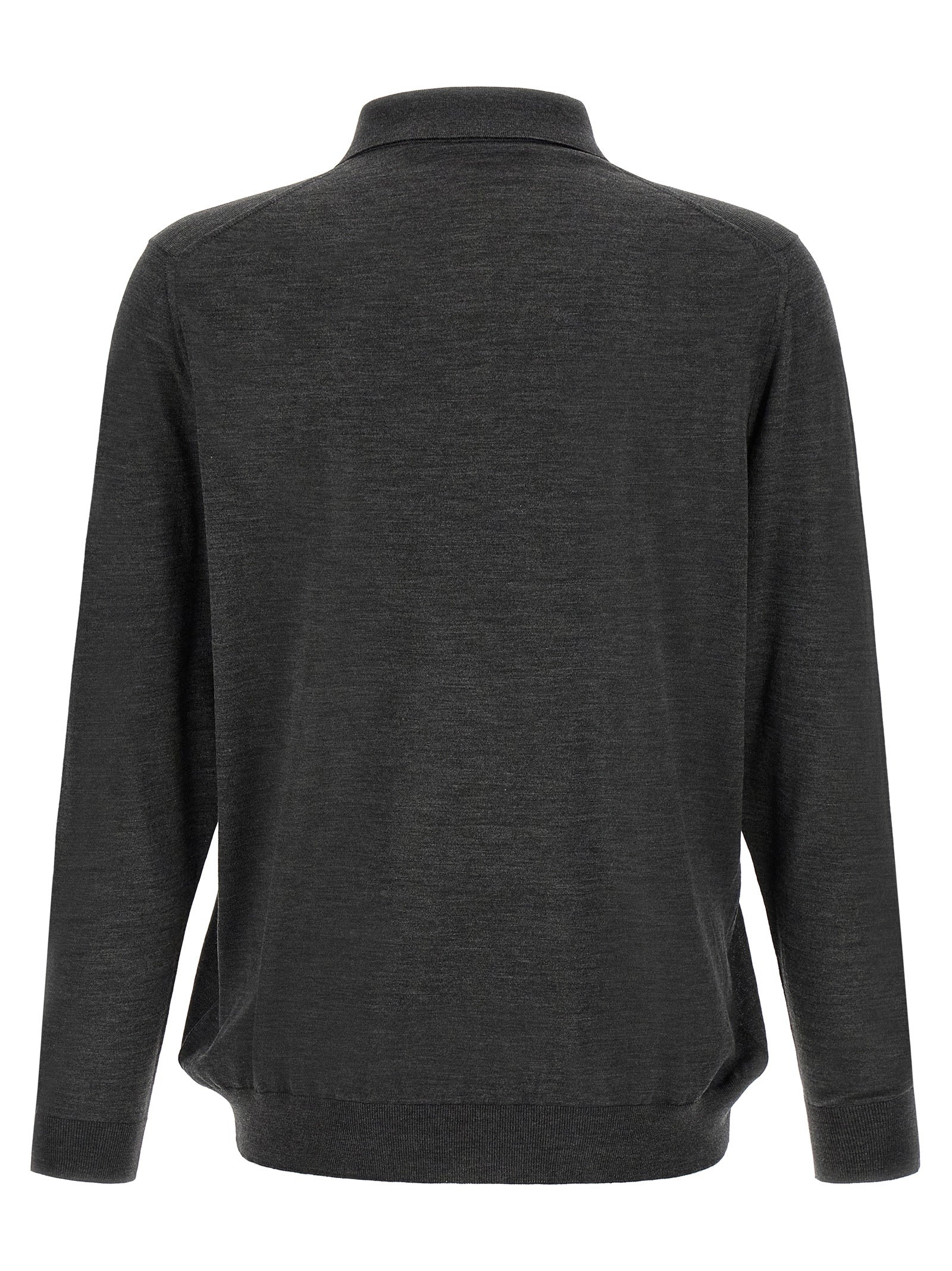 Kiton Gray Wool Polo Men's Shirt