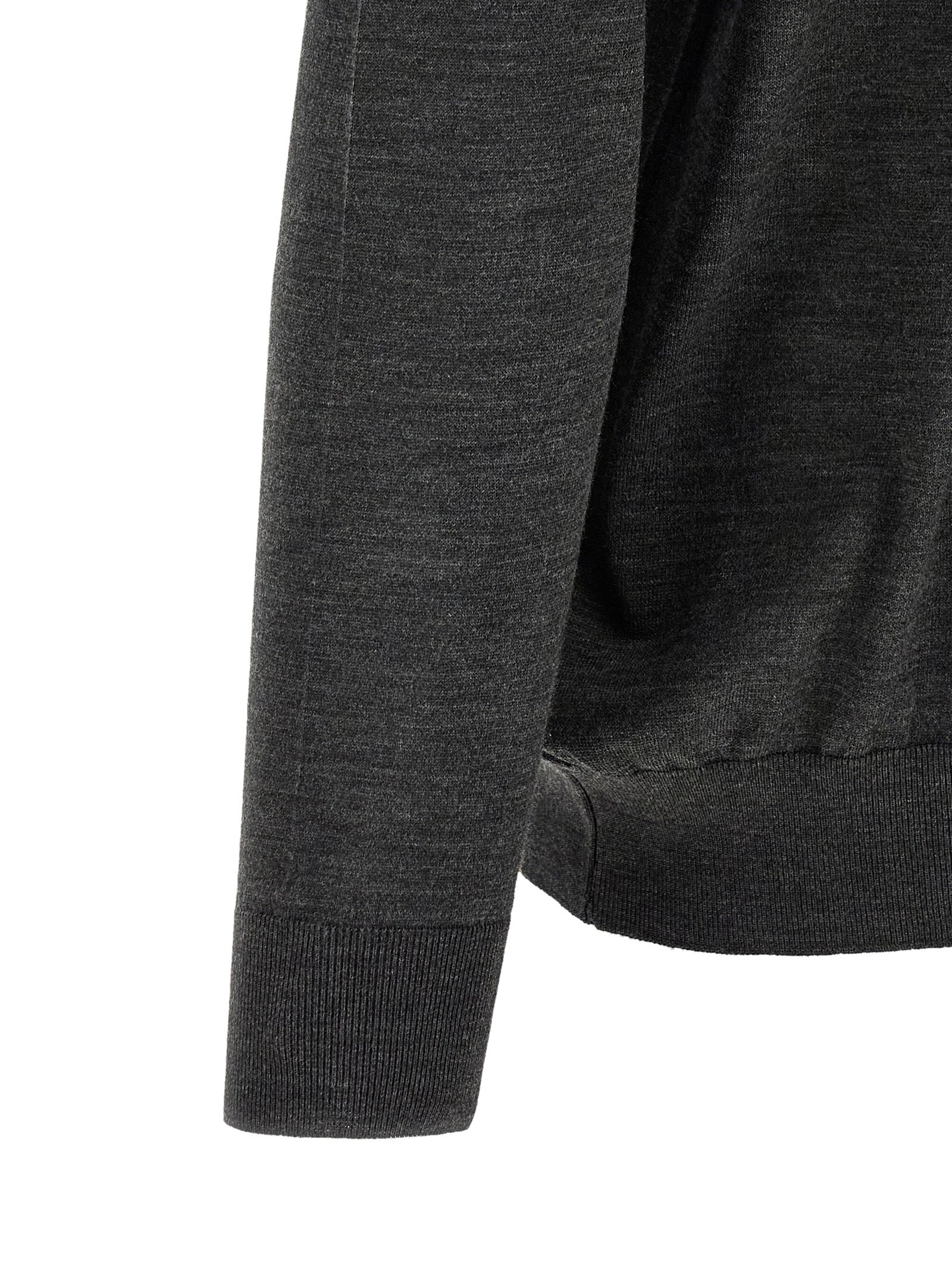 Kiton Gray Wool Polo Men's Shirt