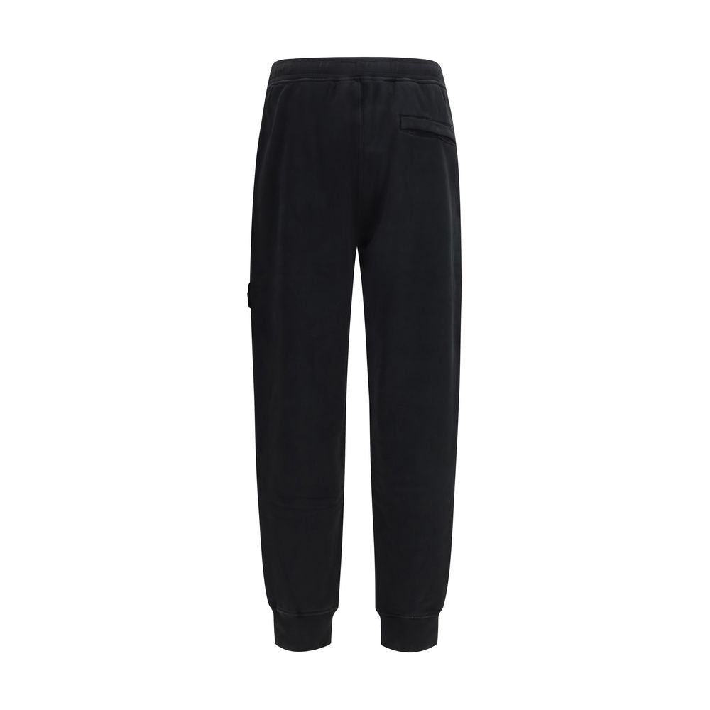 Stone Island Black Cotton Joggers (Workout Men's Pants)