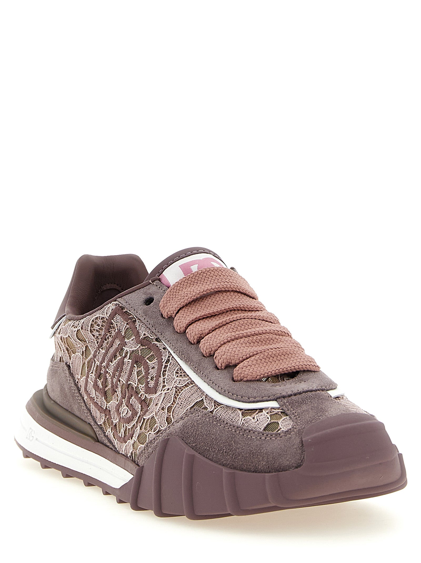 Dolce & Gabbana Purple Leather Athletic Women's Sneakers