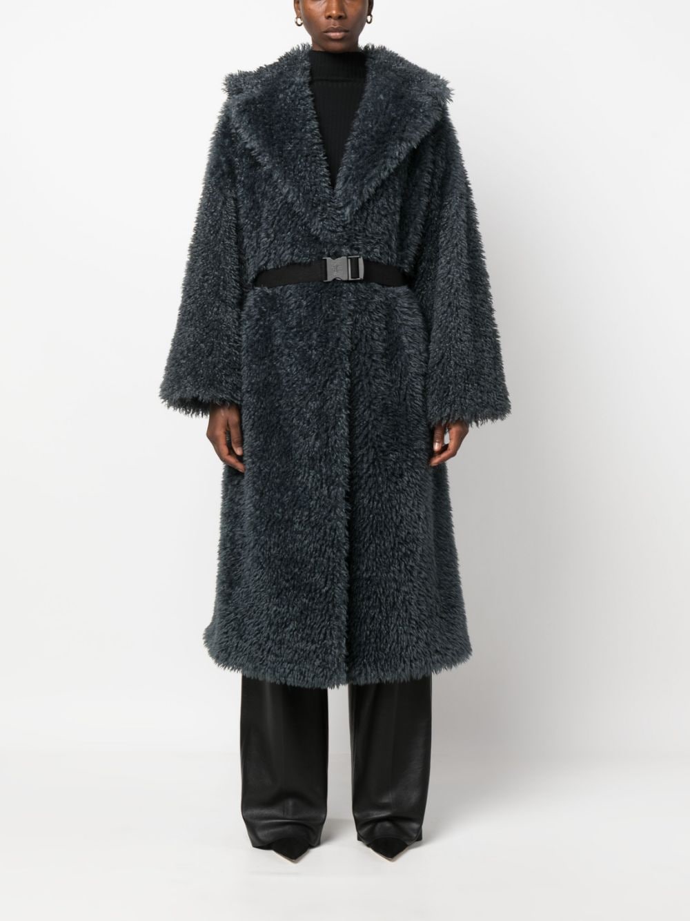 Ermanno Scervino Women's Belted Shearling Wool Coat