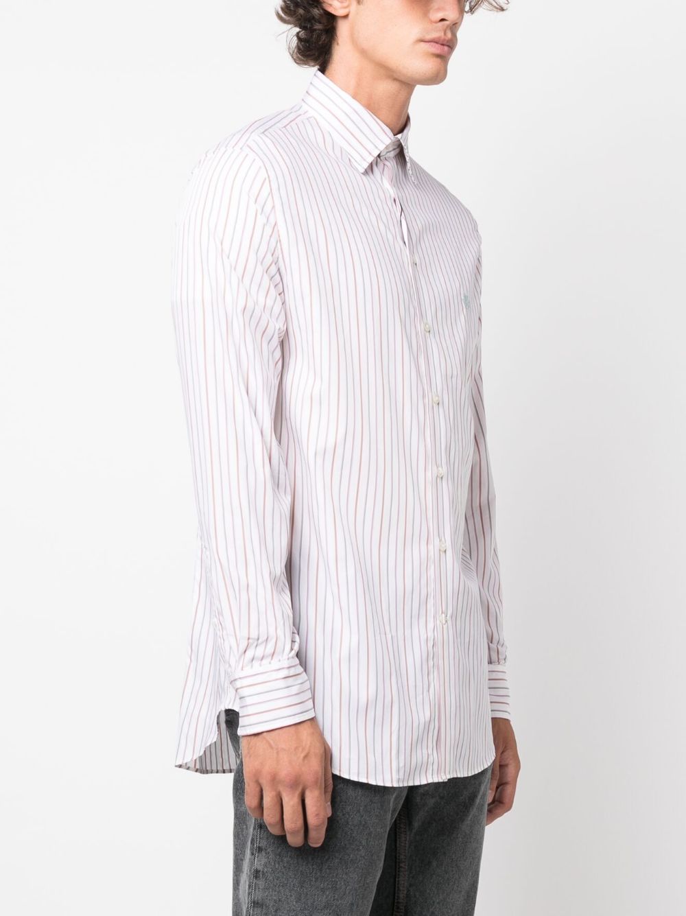 Etro Men's Striped Shirt With Embroidery