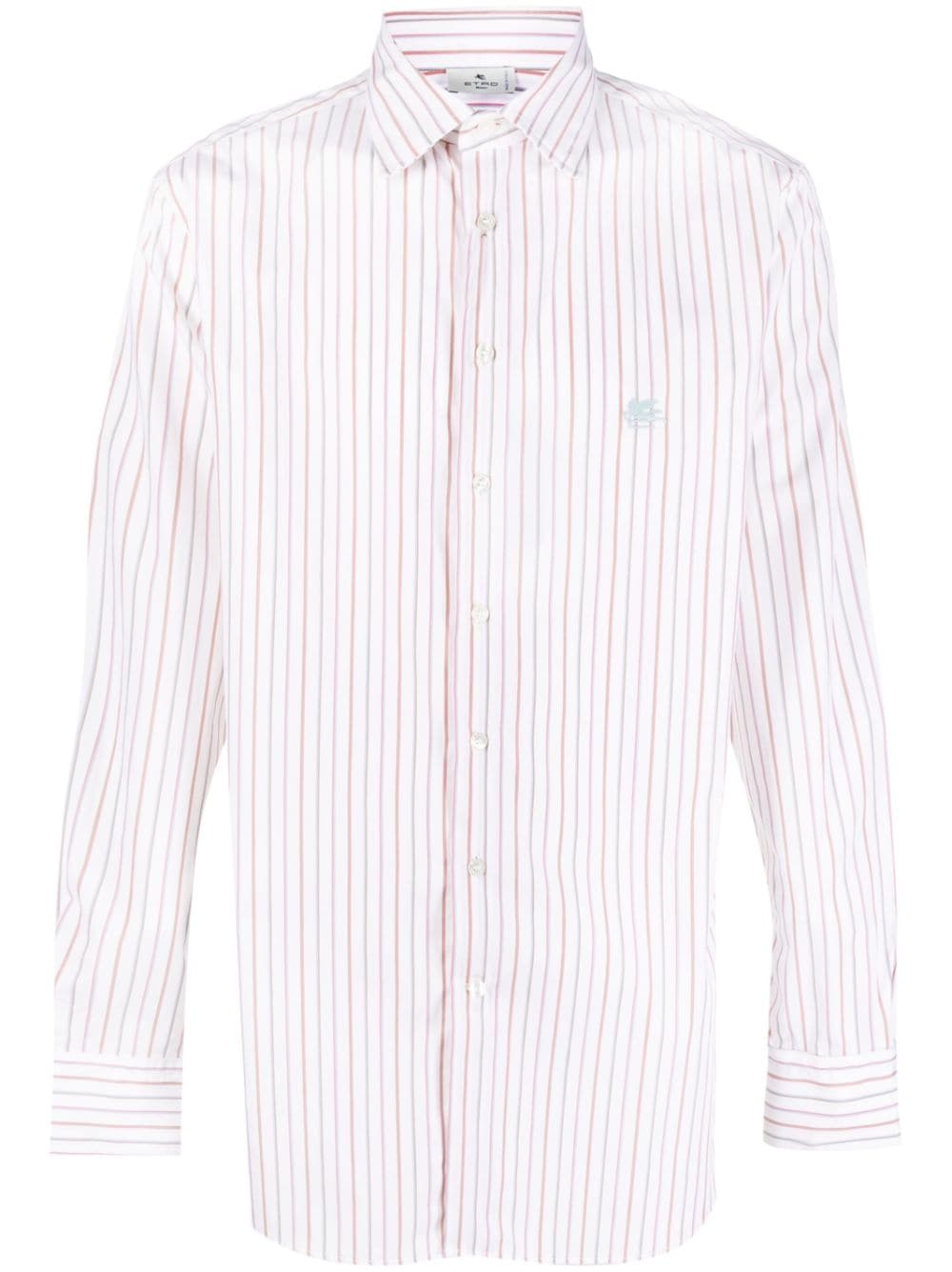 Etro Men's Striped Shirt With Embroidery