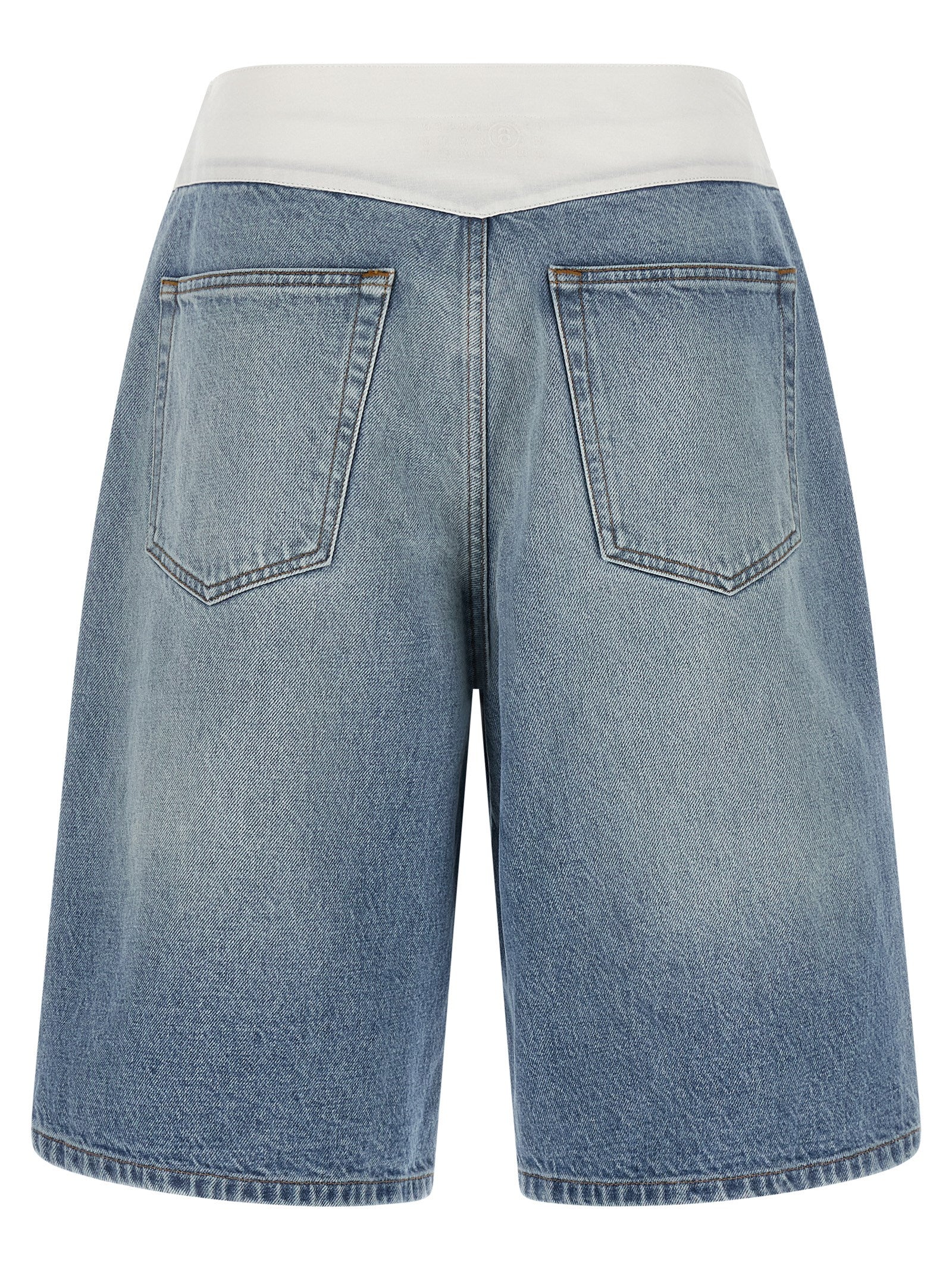 MM6 Maison Margiela Blue Cotton Bermuda Women's Shorts