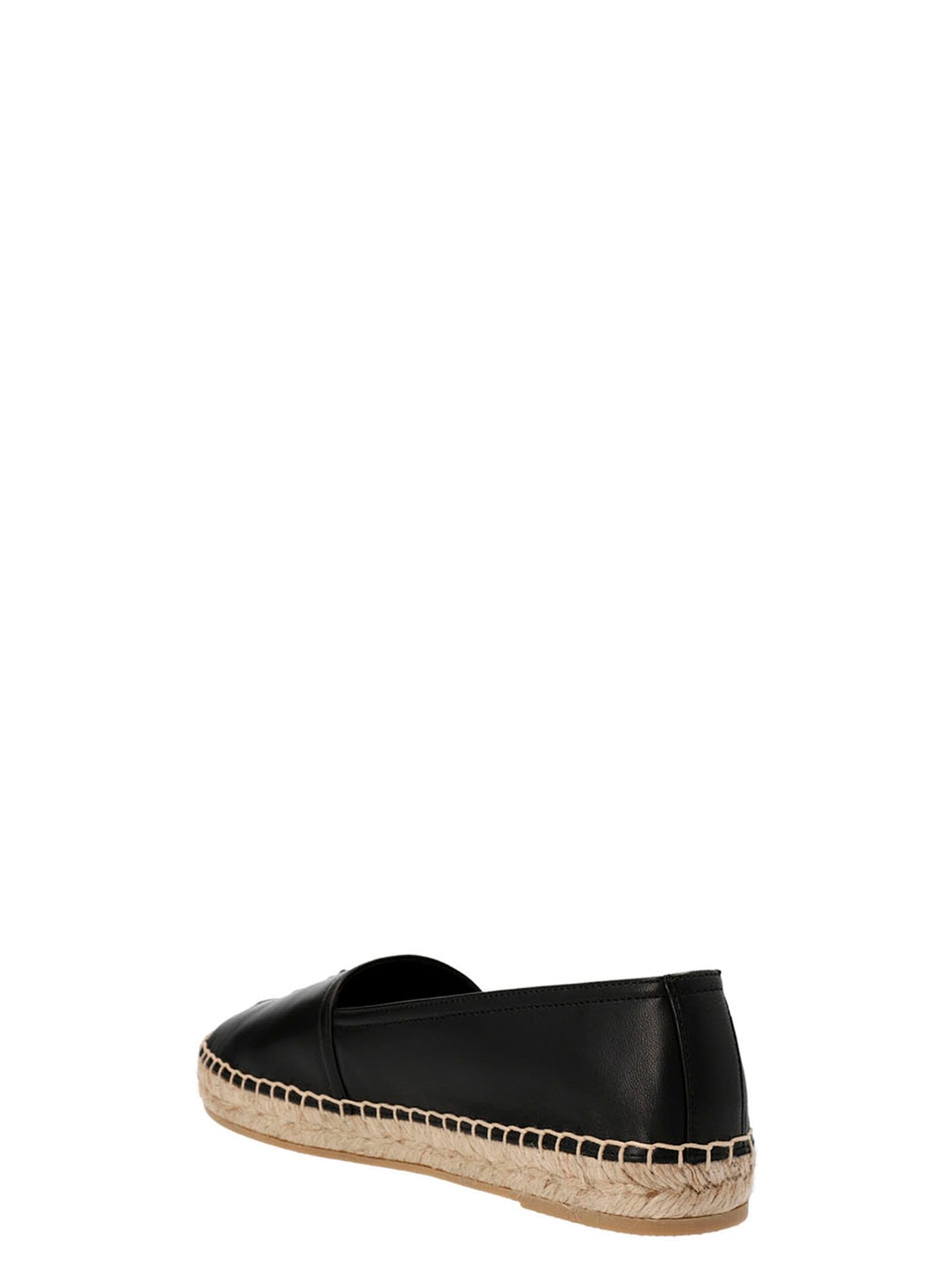 Saint Laurent Black Lamb Leather Women's Espadrilles