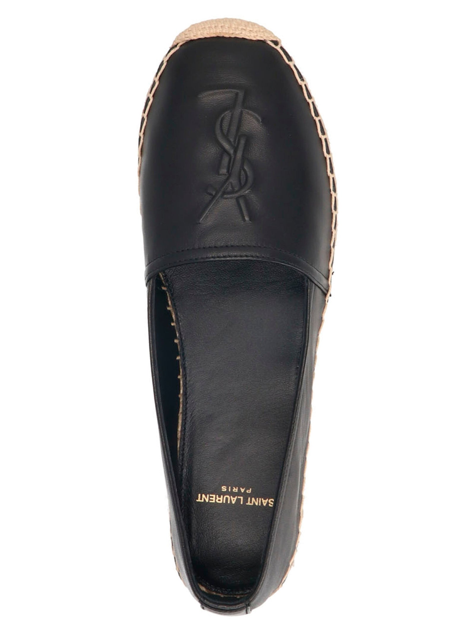 Saint Laurent Black Lamb Leather Women's Espadrilles