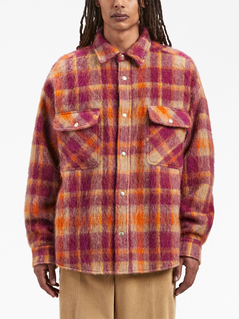 Palm Angels Men's Checked Wool Overshirt