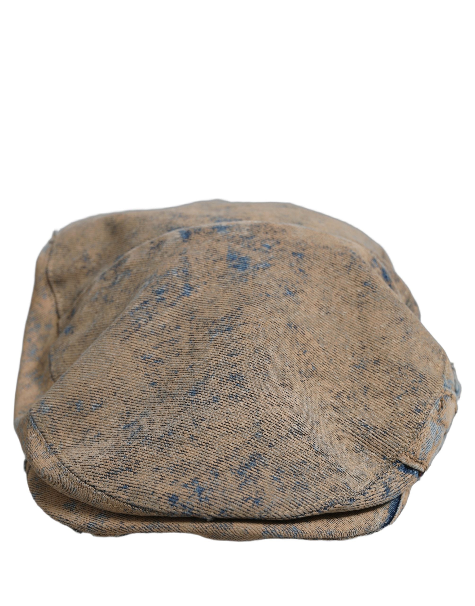 Dolce & Gabbana Brown Cotton Denim Newsboy Capello Cabbie Men's Hat