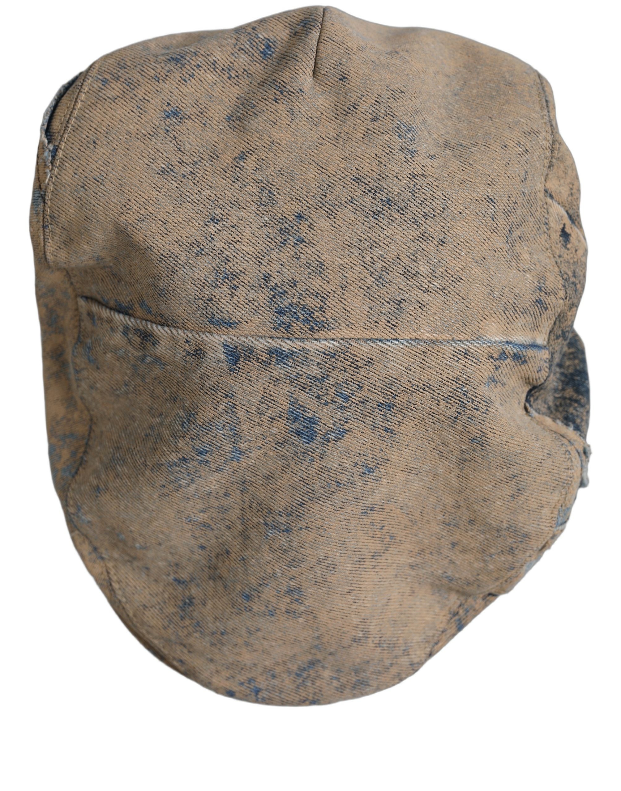 Dolce & Gabbana Brown Cotton Denim Newsboy Capello Cabbie Men's Hat