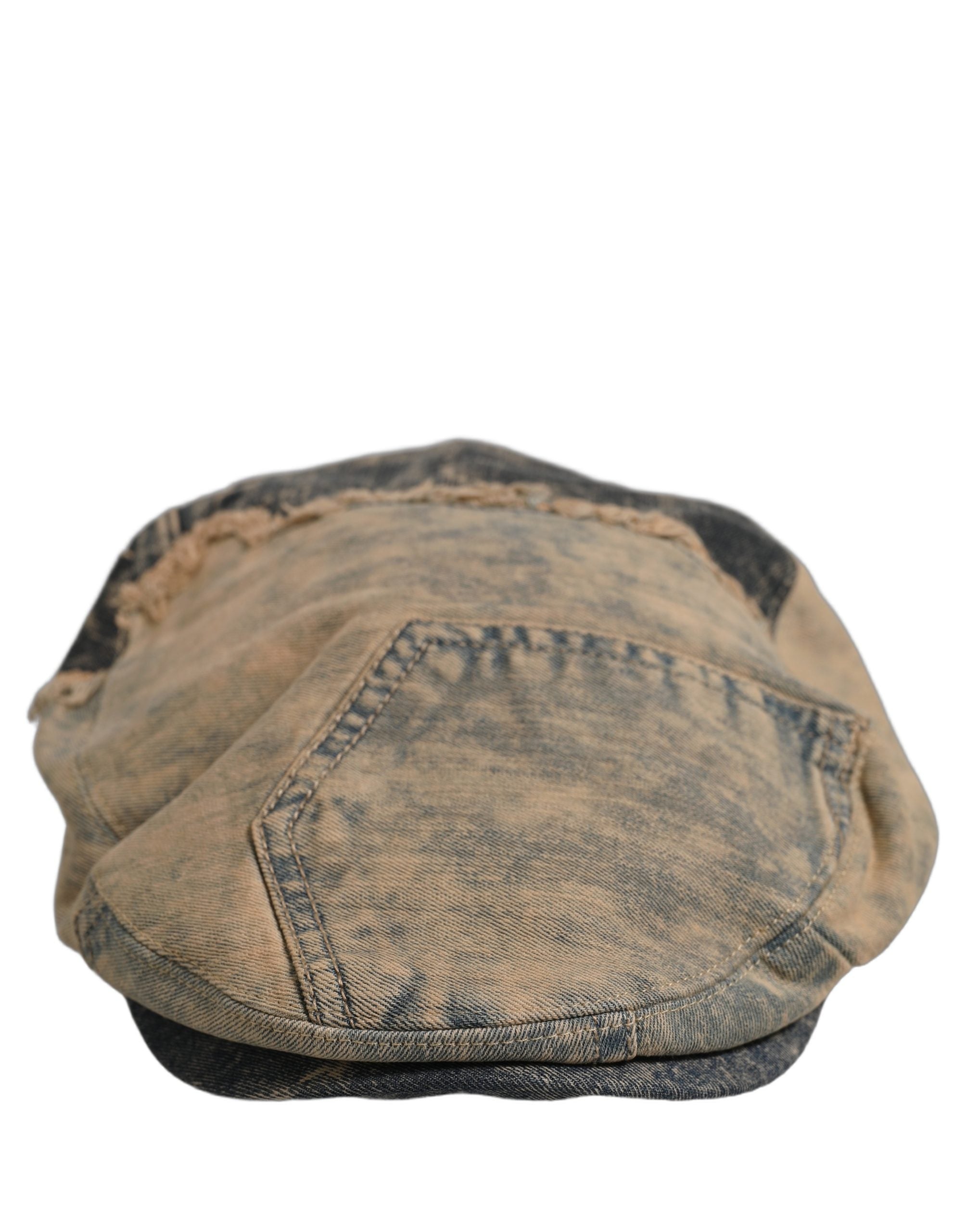 Dolce & Gabbana Brown Cotton Denim Newsboy Capello Cabbie Men's Hat