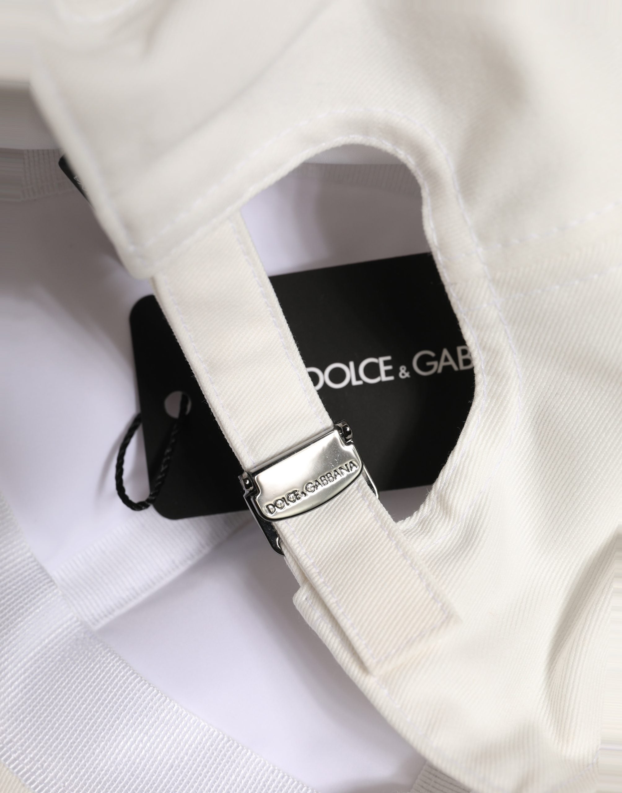 Dolce & Gabbana Men White Cotton Baseball Capello 6 Panels Men's Hat