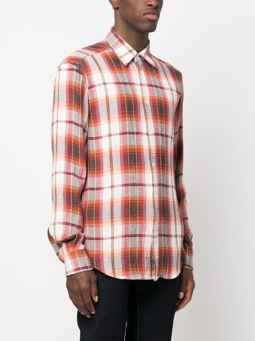 Barena Men's Check Print Cotton Blend Shirt
