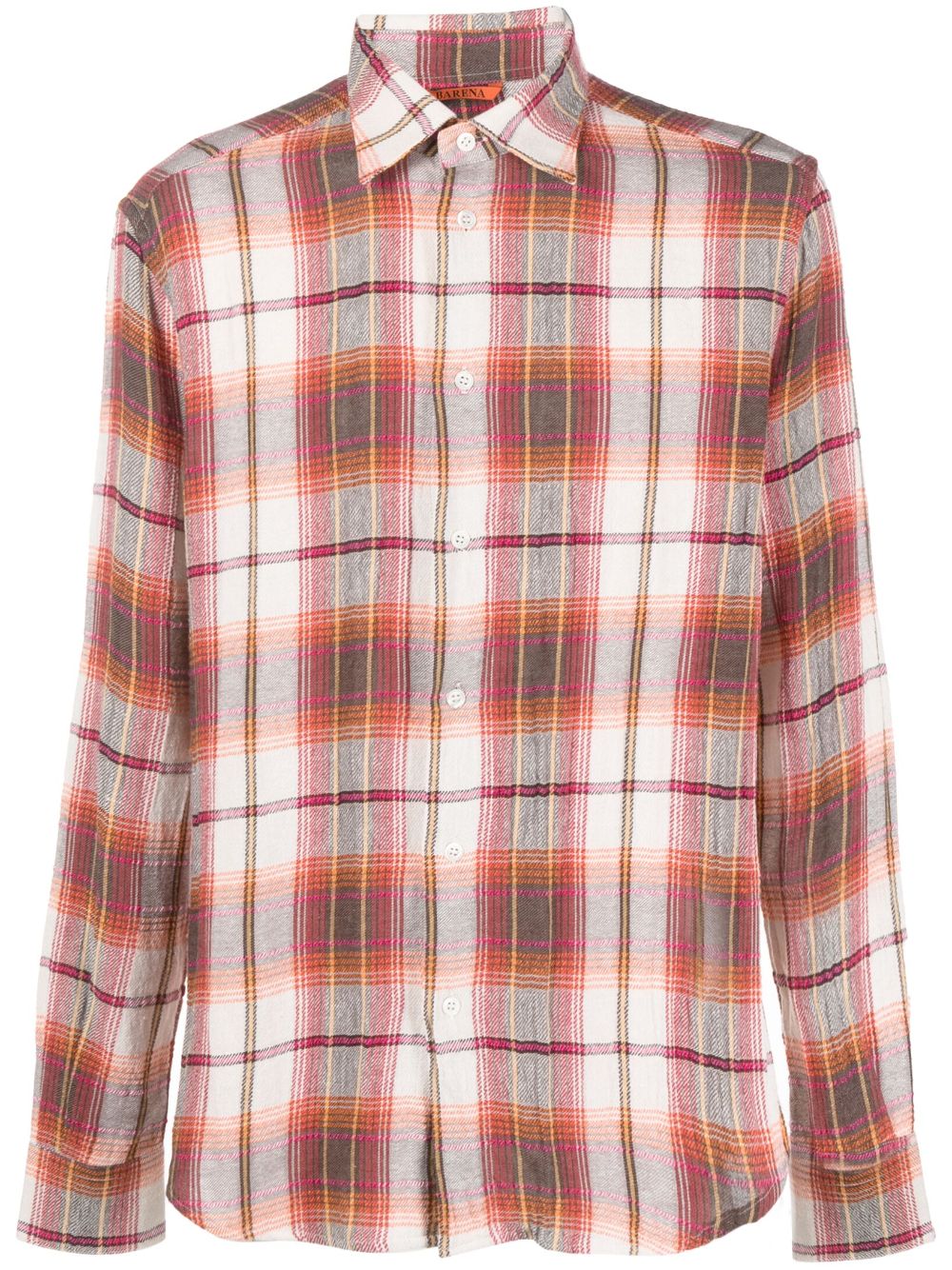 Barena Men's Check Print Cotton Blend Shirt