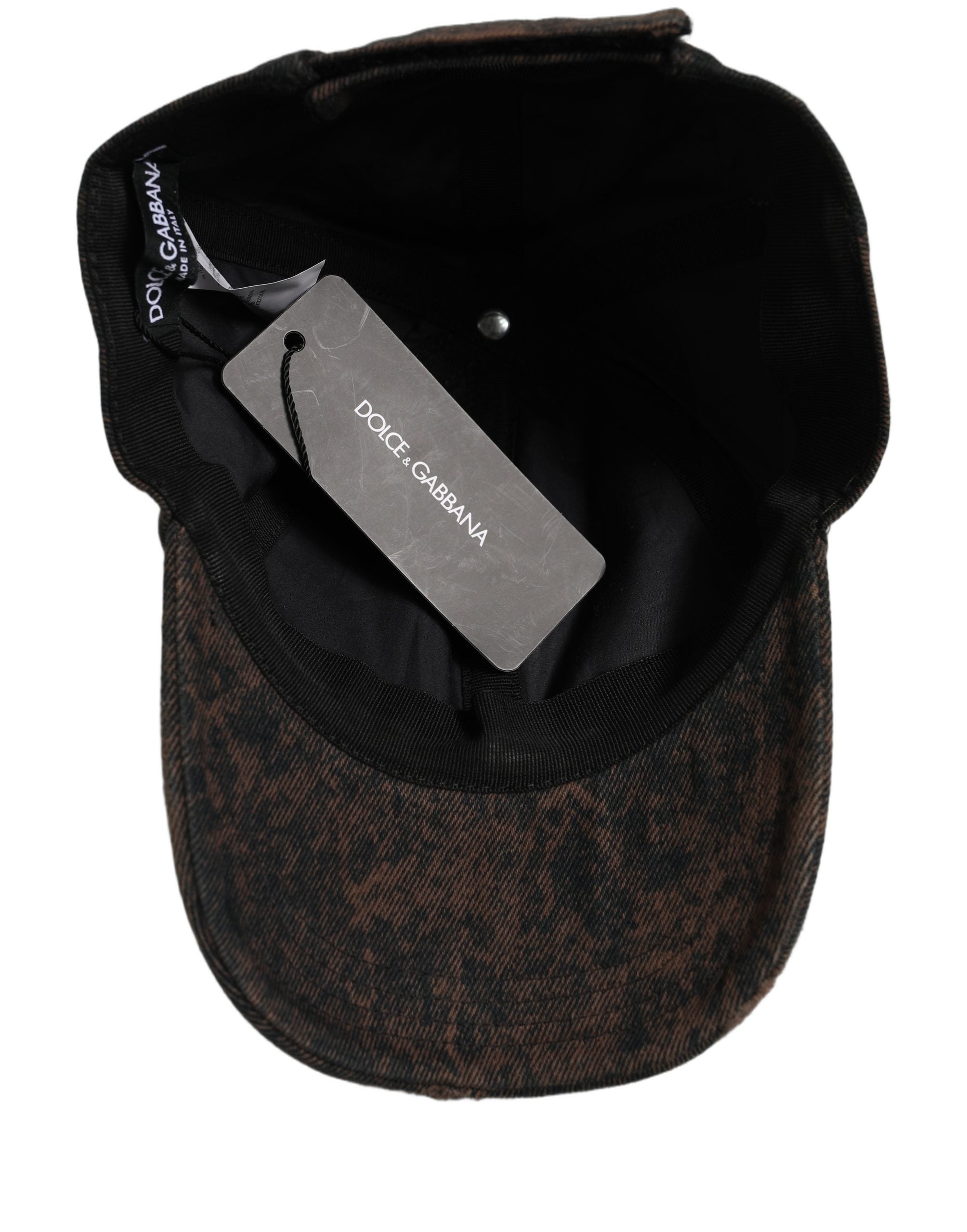 Dolce & Gabbana Men Brown Cotton Distressed Baseball Cap Men's Hat