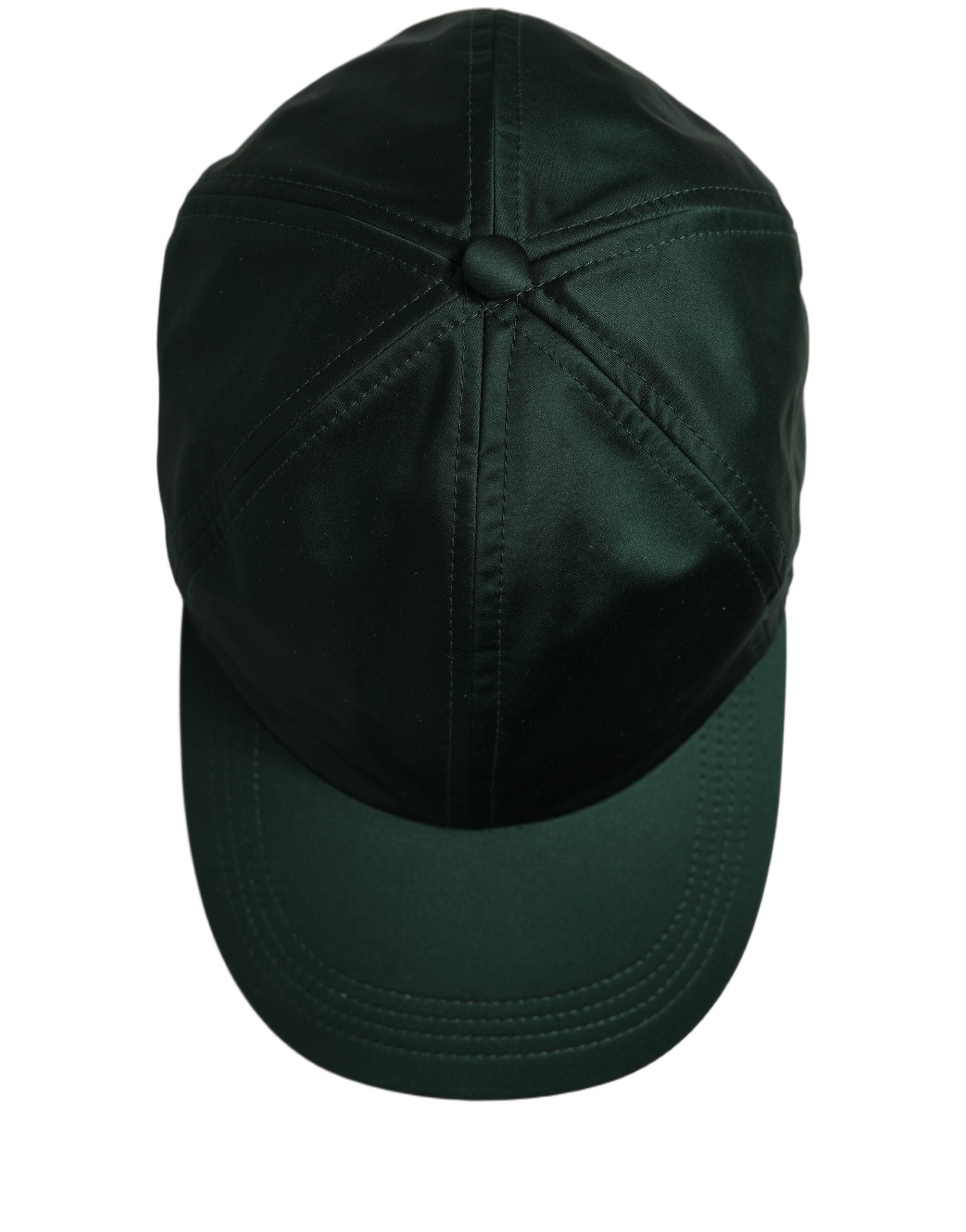 Dolce & Gabbana Men Deep Green Cotton Baseball Cap 6 Panels Men's Hat